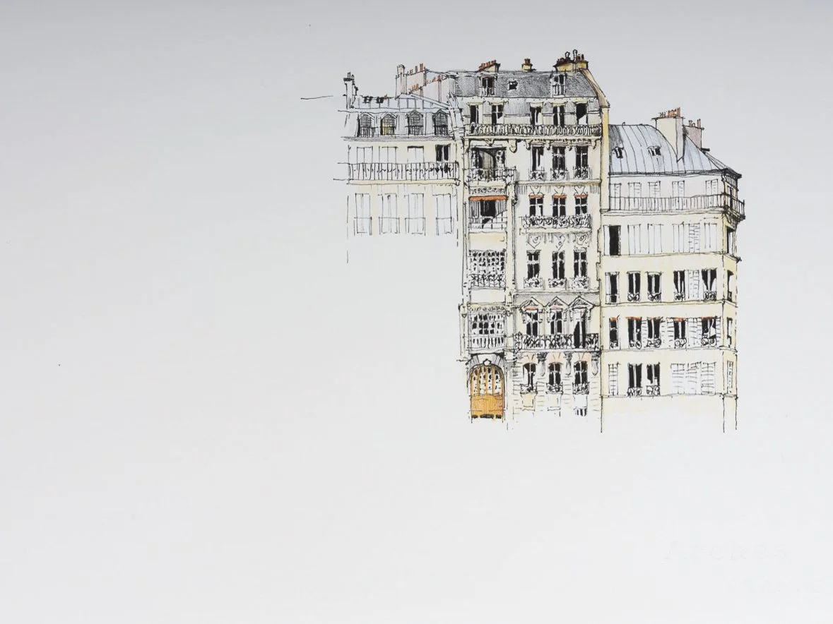 Maria Ogrydziak Buildings (Paris Series) Pen and watercolor on paper