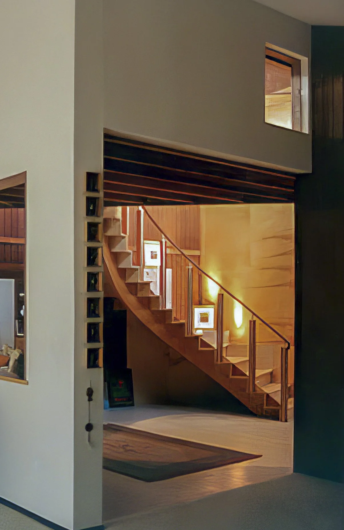 Other parts of the home offer stair views: visual invitations to partake in contemplative travels up and in.