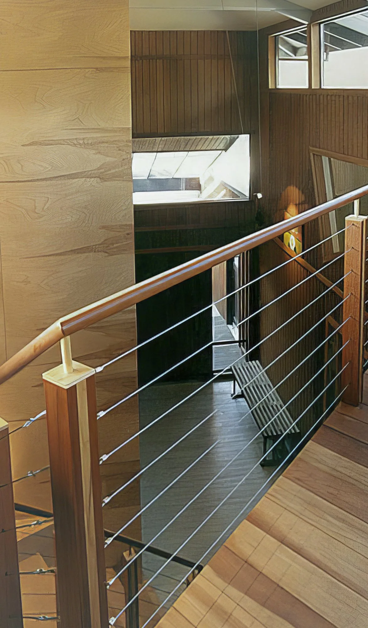 The second-level workspace landing floats above the home's day-to-day hustle and bustle but remains visually connected.