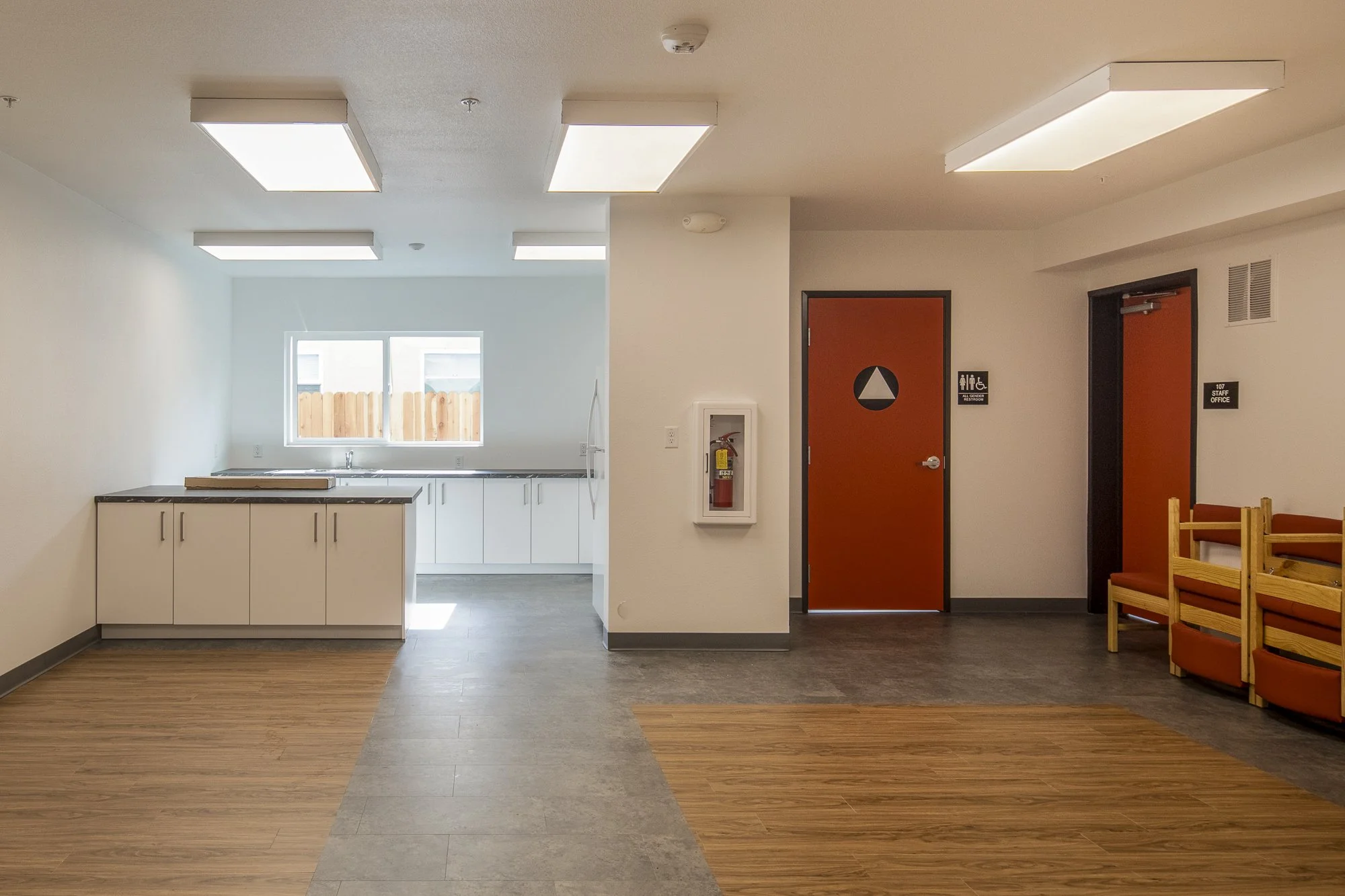 Shared kitchen space.
