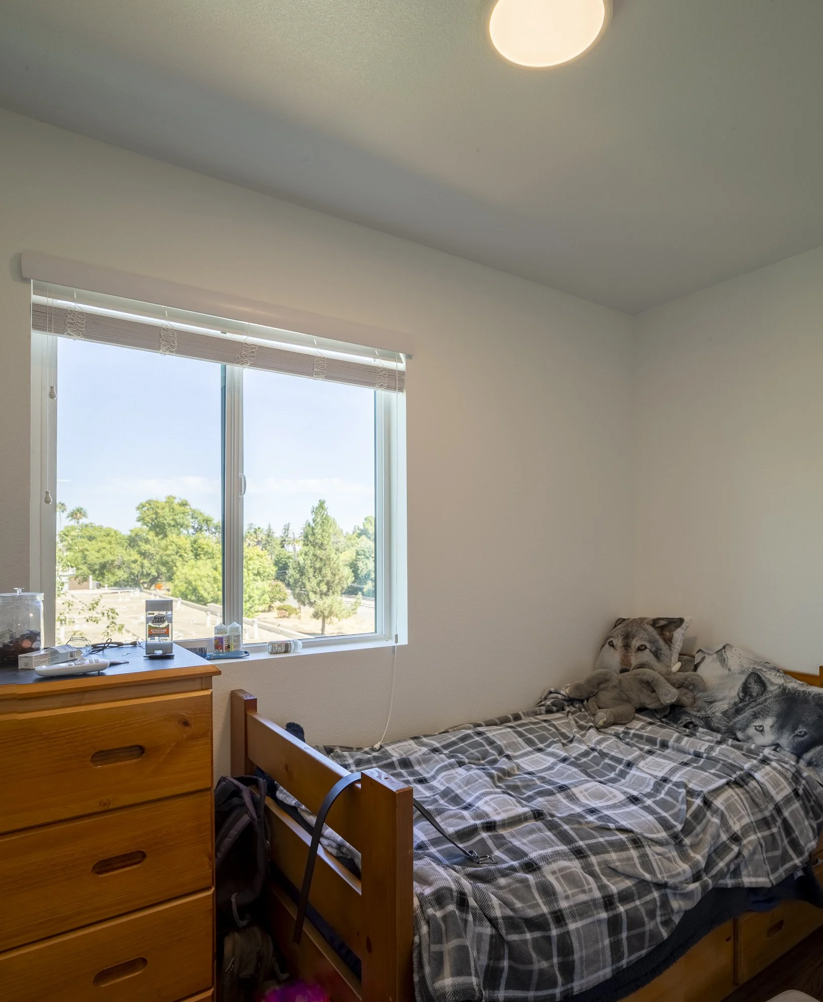 Each bedroom has a view out and up.