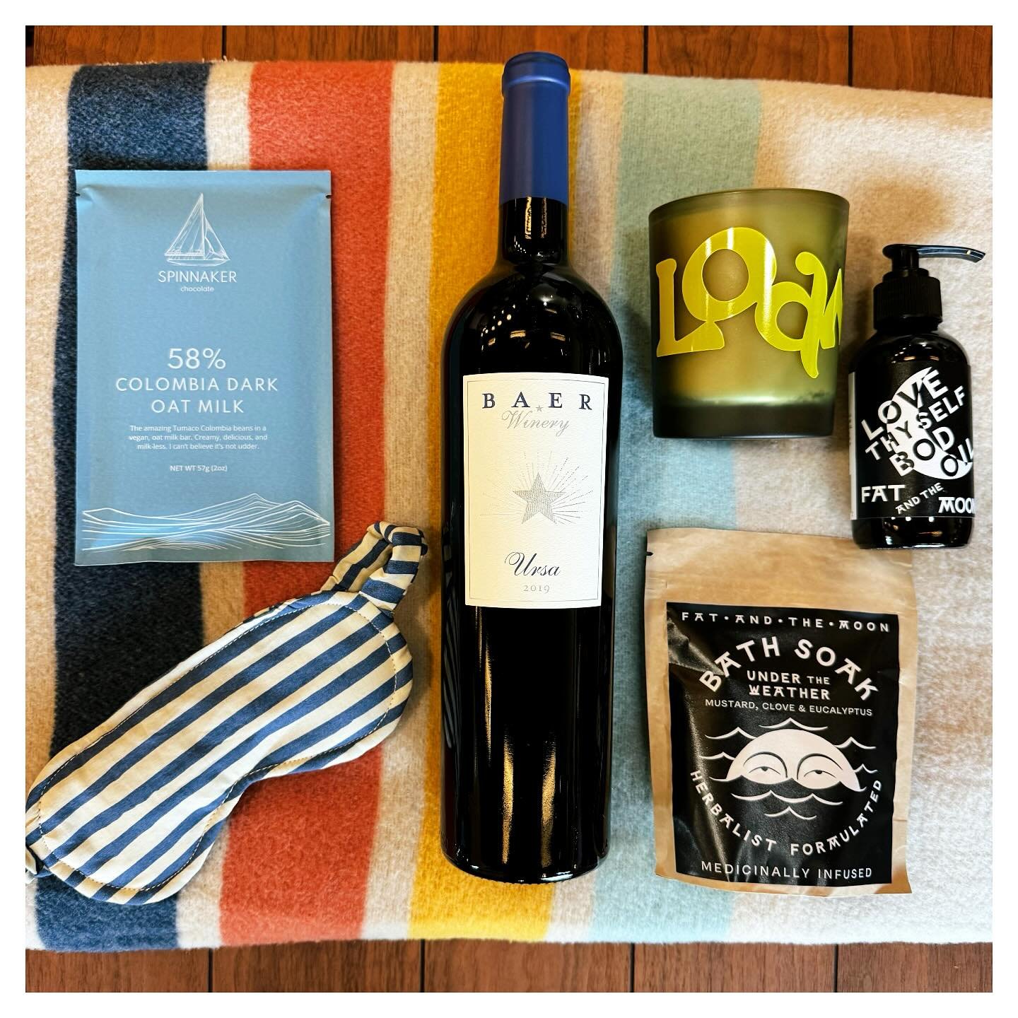 Spring Break Week? We have some evening treats for you&hellip; chocolate, eye masks, candles, herbal bath soaks and a bold red for a nightcap 😌