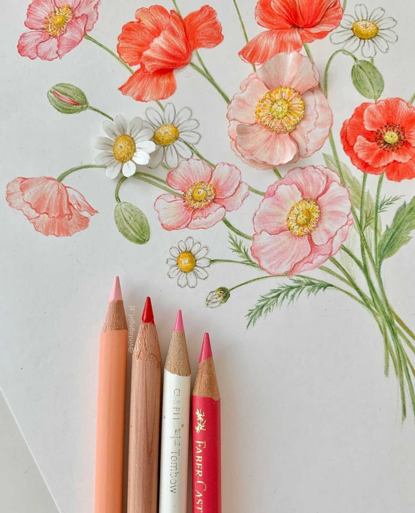🖍️colored pencils💭 저는 파버카스텔,프리즈마컬러,톰보우 색연필을 사용하고 있고 ,가끔은 카렌다쉬 색연필도 같이 쓰고 있어요! 올해는 더 다양한 브랜드의 색연필을 사용해보고 싶은데....
뭐가 좋을까요?! 
I mainly use Faber-Castell Poly chromos,Prismacolor, and Tombow coloured pencils, and...sometimes I also use Caran d&rsquo;Ac