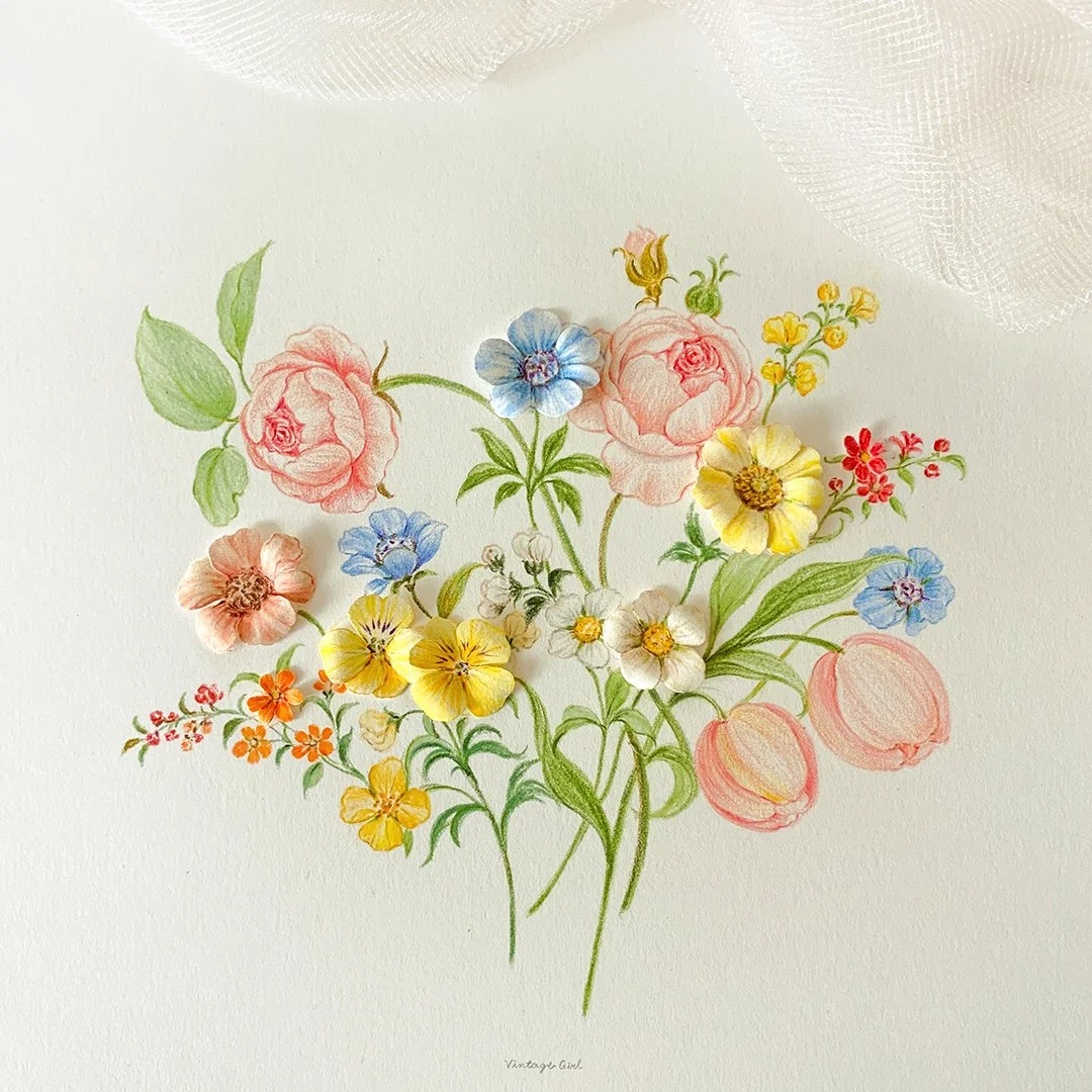 Mixed-Media Floral Collection