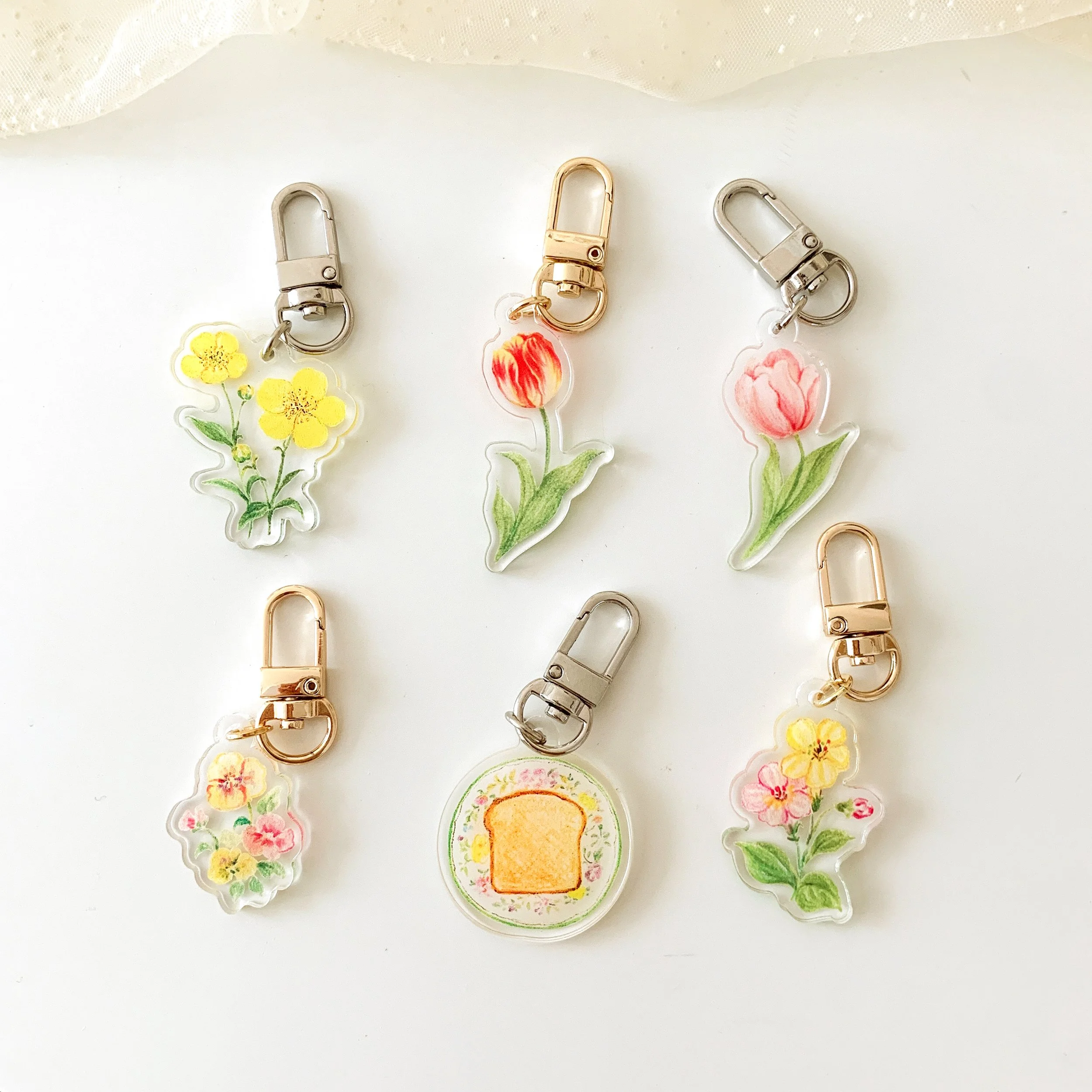 Garden Flower Keychains