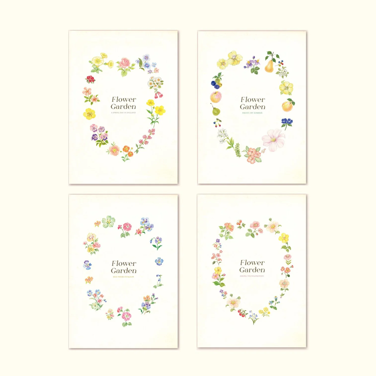 Flower Garden  Art Print Set