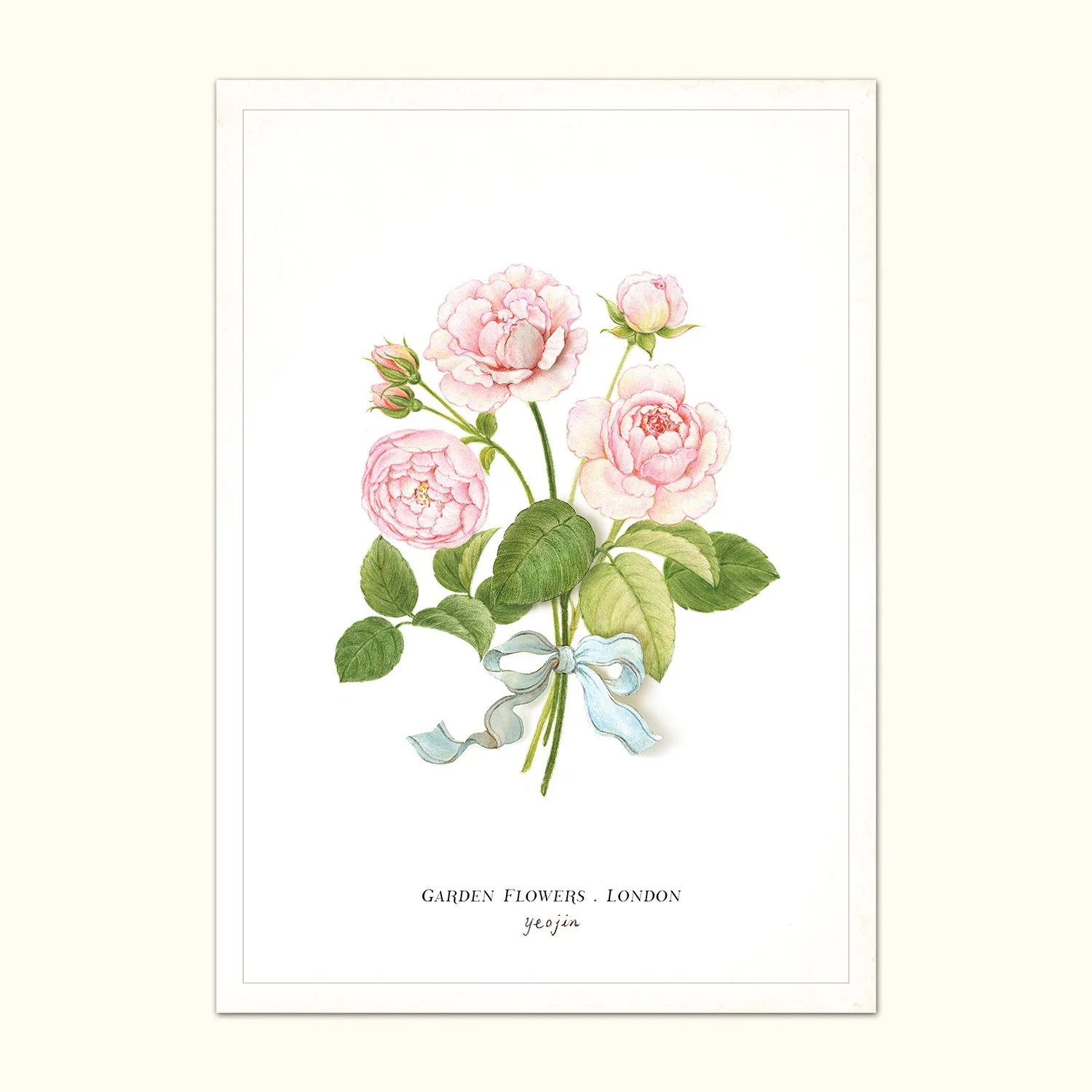 Vintage Garden Roses Art Print