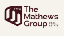 Logo of The Mathews Group Real Estate with initials TMG and text in maroon and white.