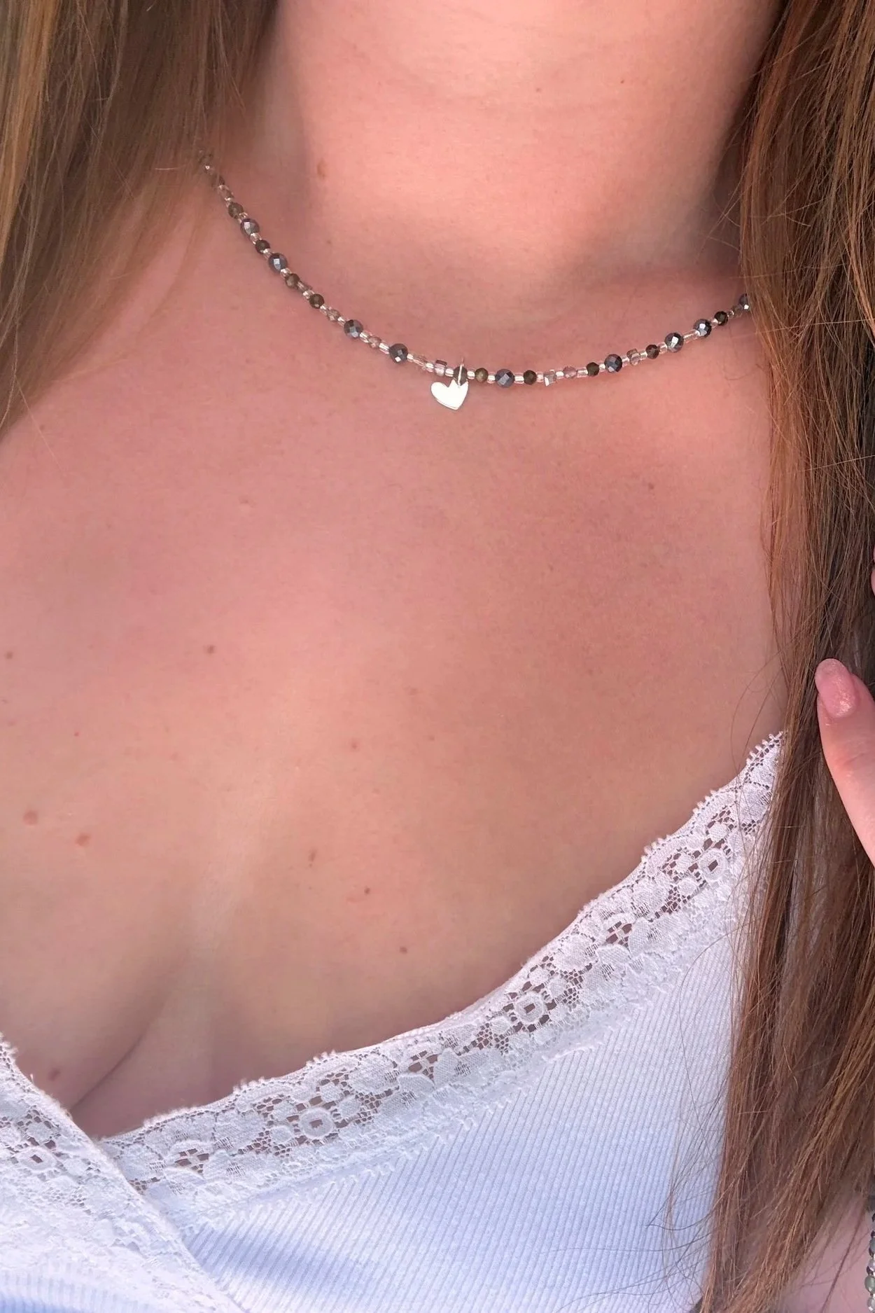 Tilda - Stirling Silver, Black Labradorite and Tourmaline Necklace