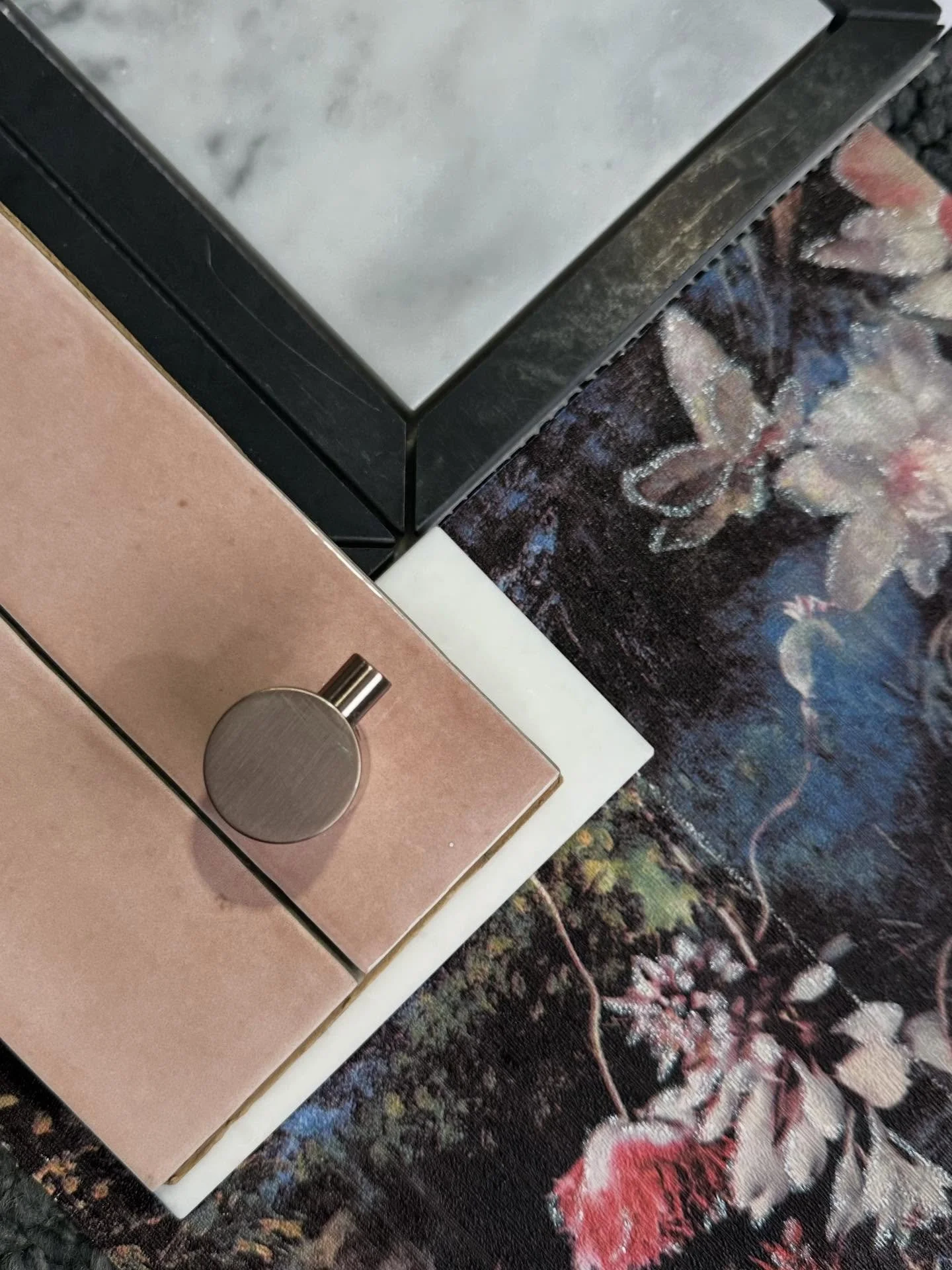 This flat lay for the Macleod Project Powder Room, is hitting me in all the wallpaper feels!