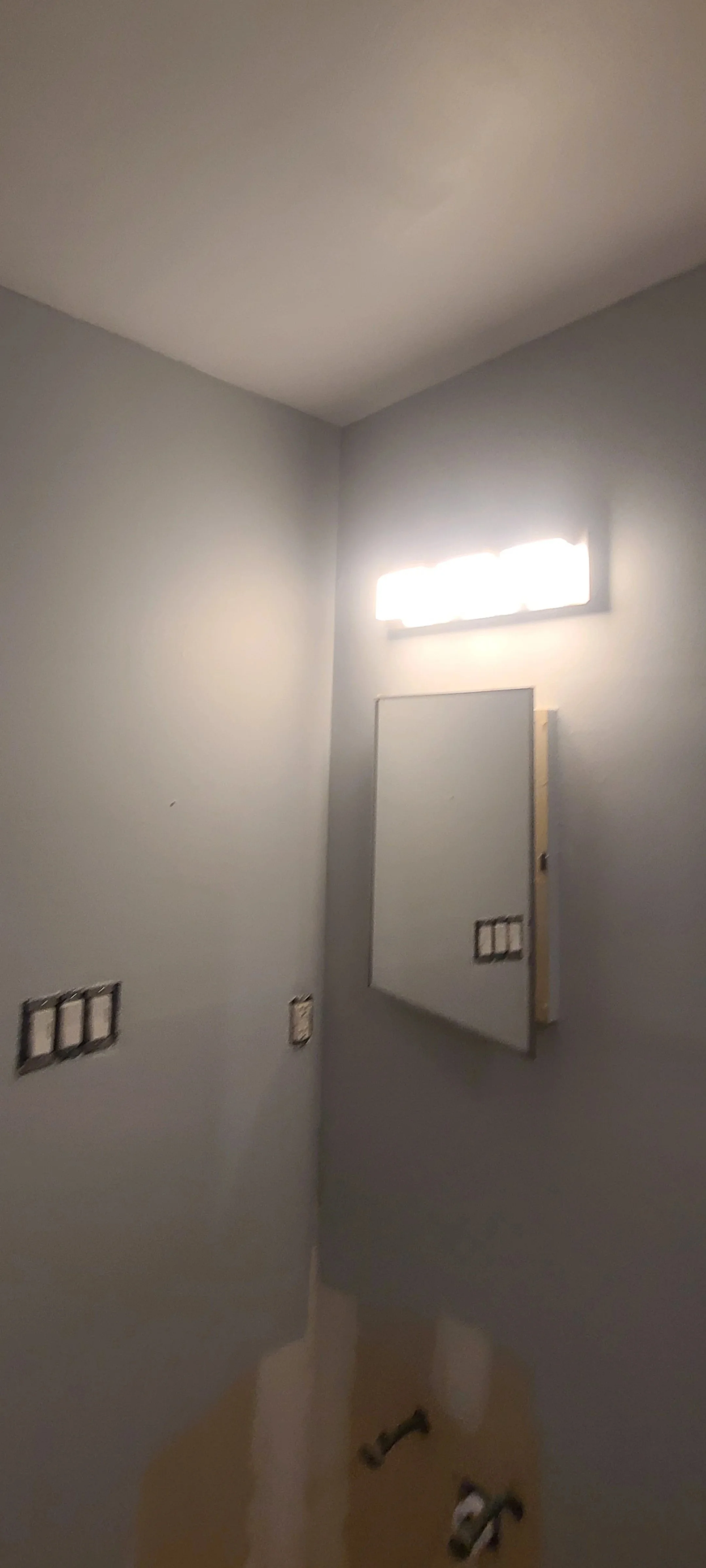 Bathroom after being painted