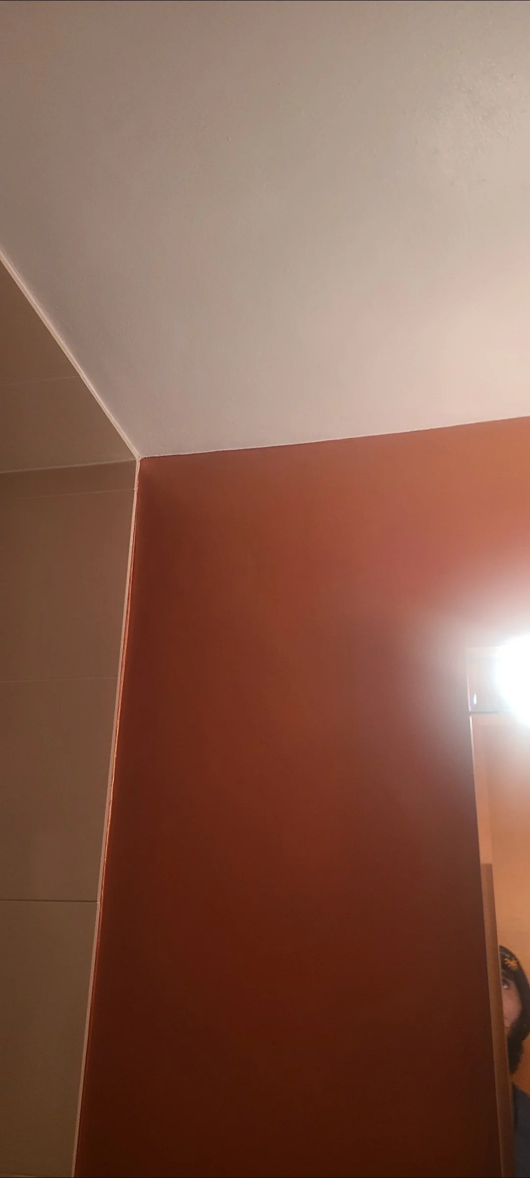 Repaired wall painted copper 