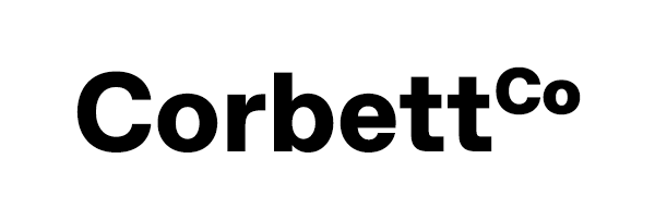 Black and white logo of the company name 'Corbett Co' in bold text.