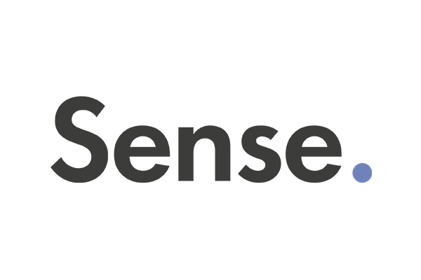 The word 'Sense' in bold black text with a blue period at the end.