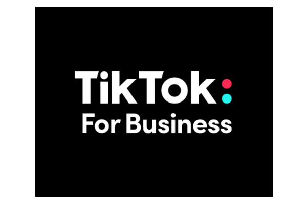 TikTok for Business logo on a black background.