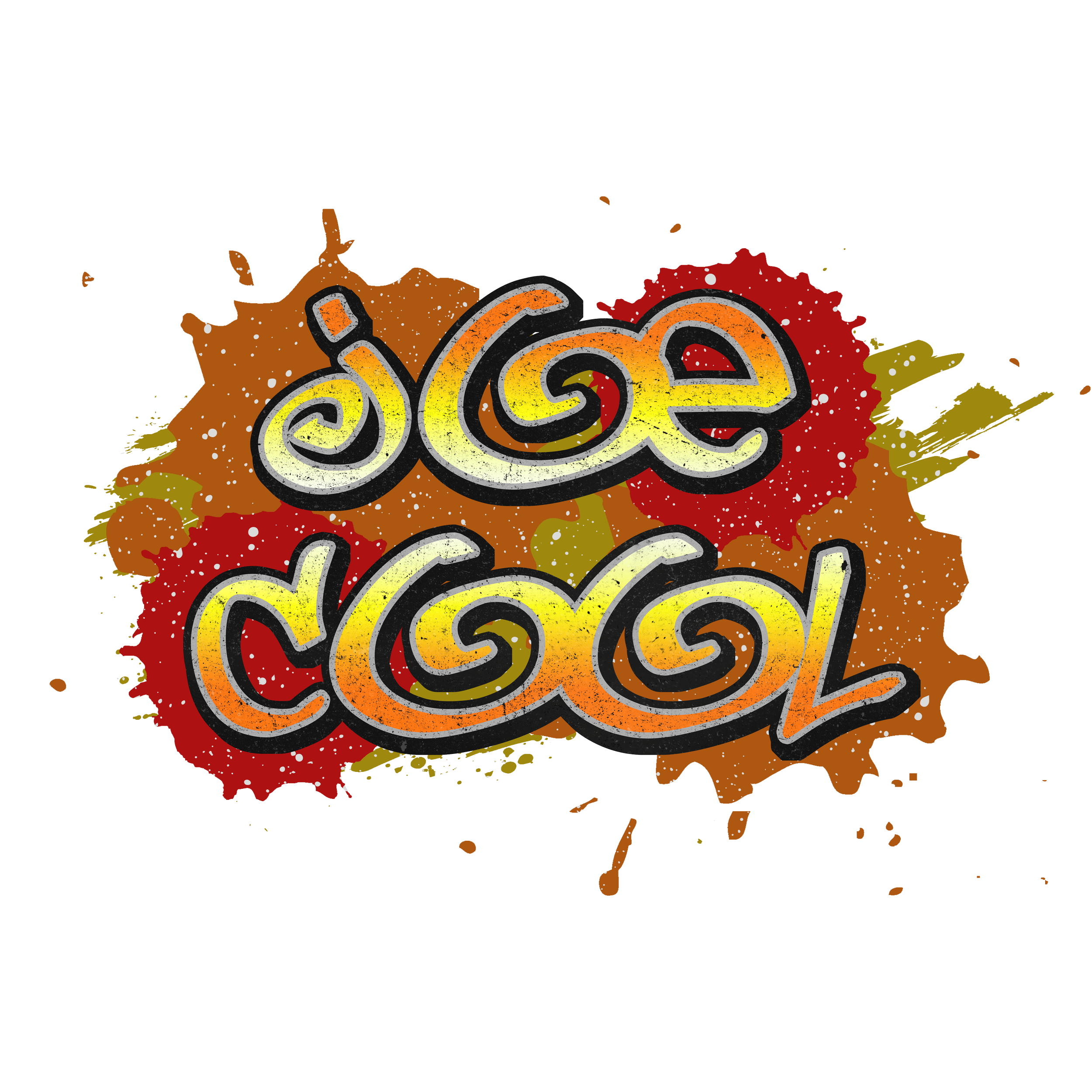 Graffiti-style text "Joe Cool" with orange and red splatter background.