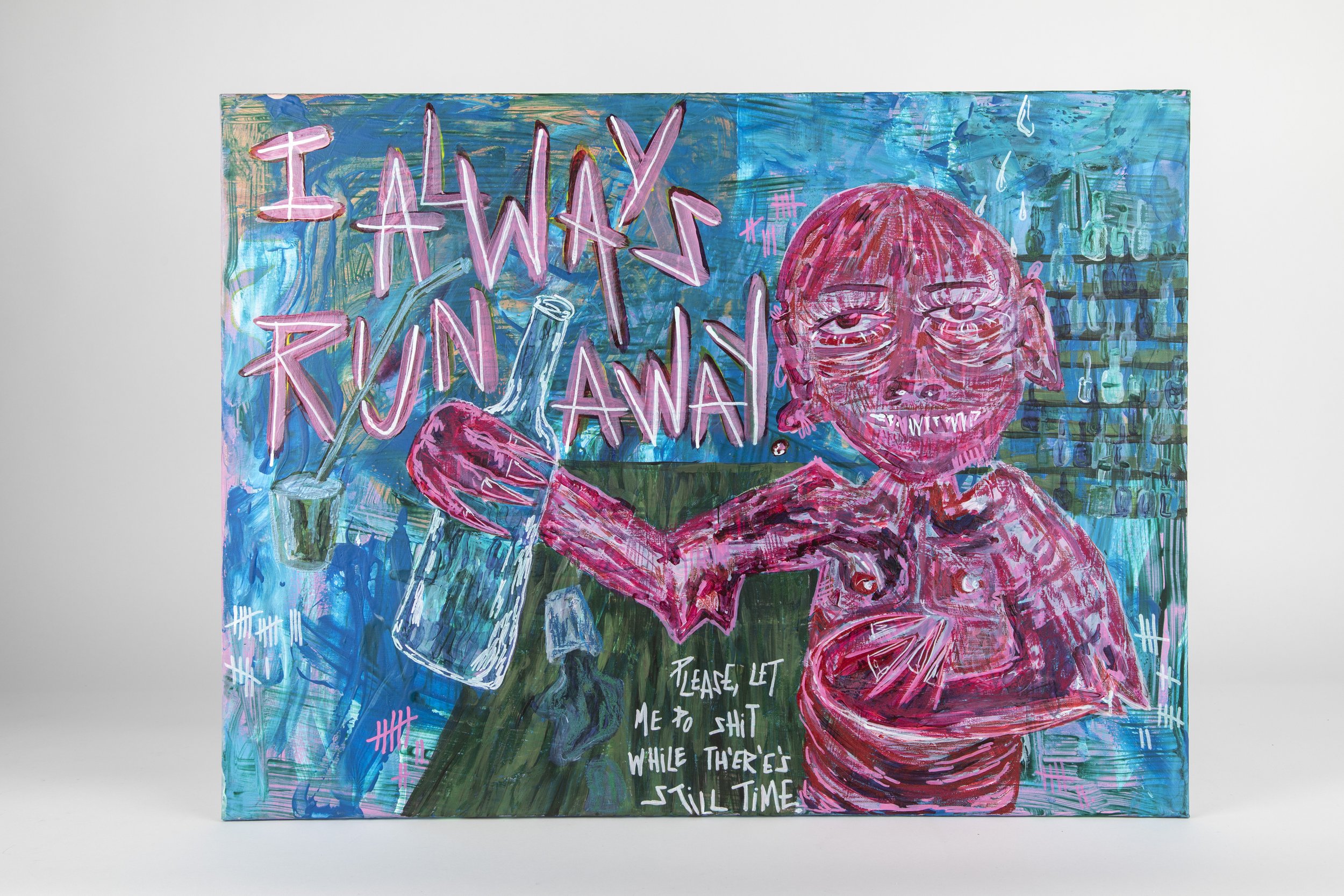 Peinture "I always run away"