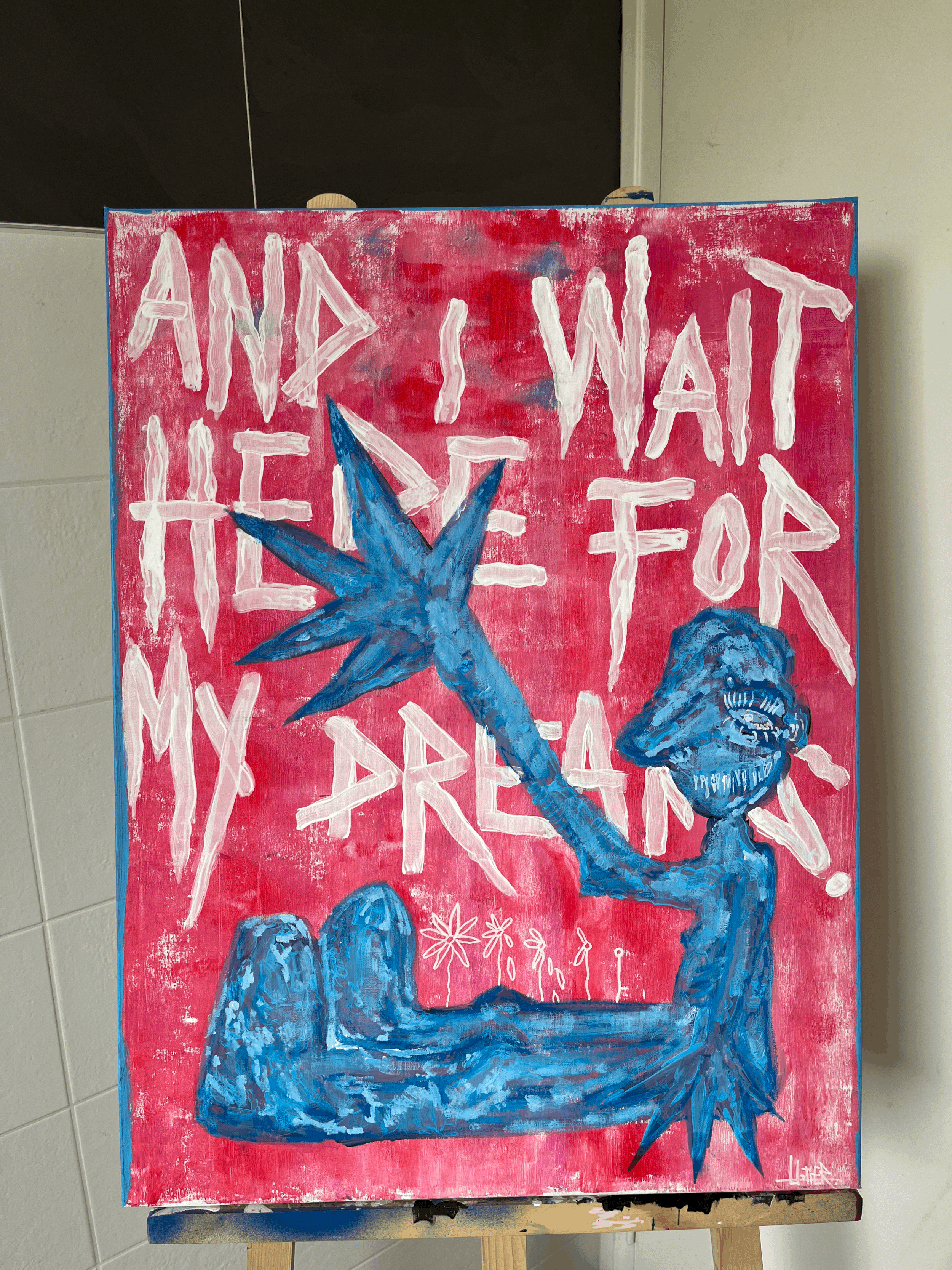 Peinture "And I wait here for my dreams"