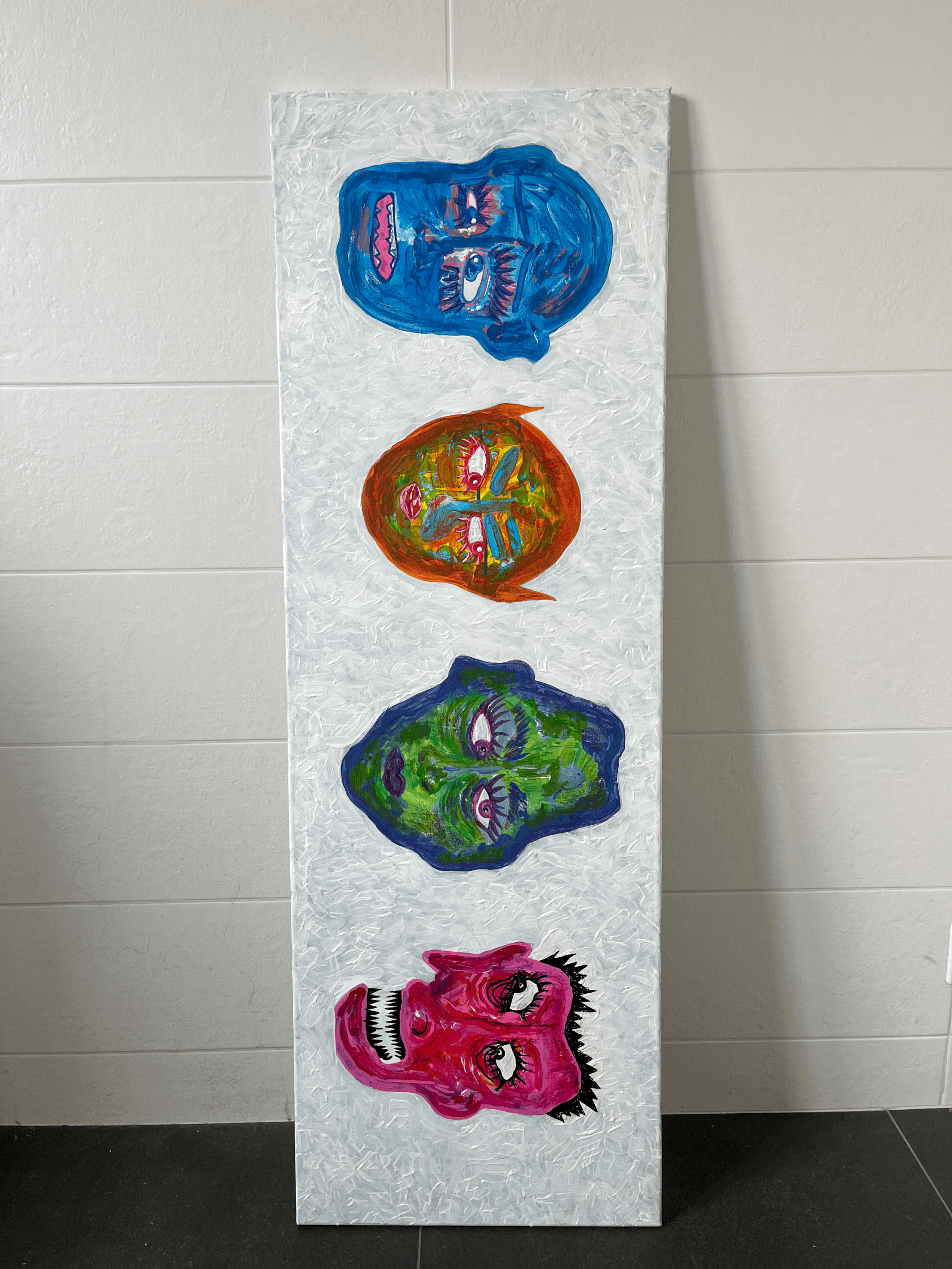Peinture "Les 4 monstres"