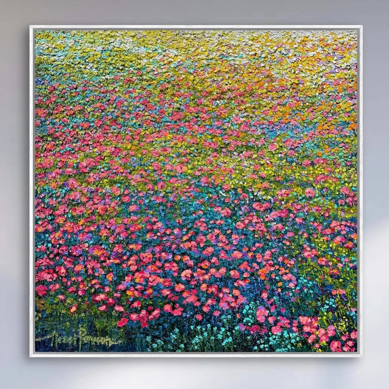 This large #impasto #oilpainting was created during a time of deep personal pain.  This creation - the process and imagery of flowers, helped me to heal inside and begin to understand our personal power as humans to transmute pain into something posi