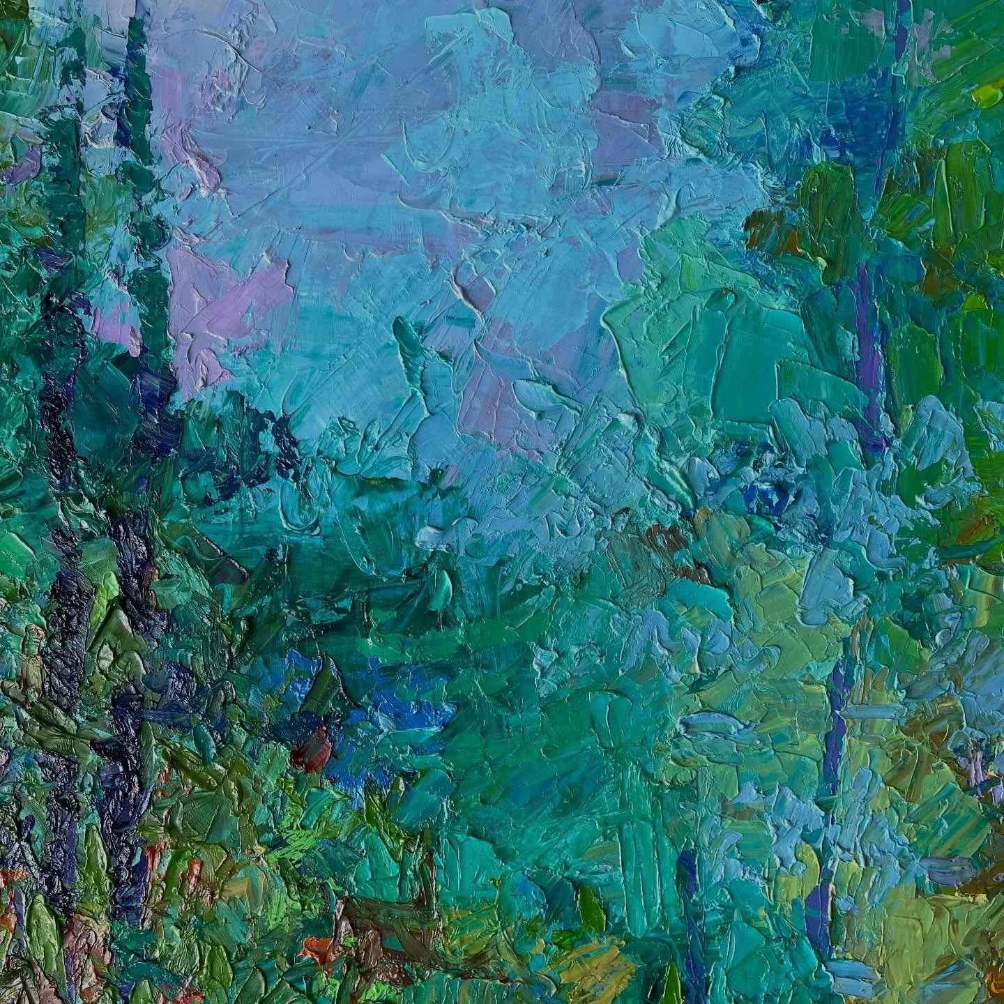 Snippet of &ldquo;Into Eternity&rdquo; &hellip; delving once again into the mysterious ocean with this #impasto oil painting 🌊 &hellip; piece will be 1.2m x 1.5m upon completion.  More than half of our planet is covered in oceans and we have still s