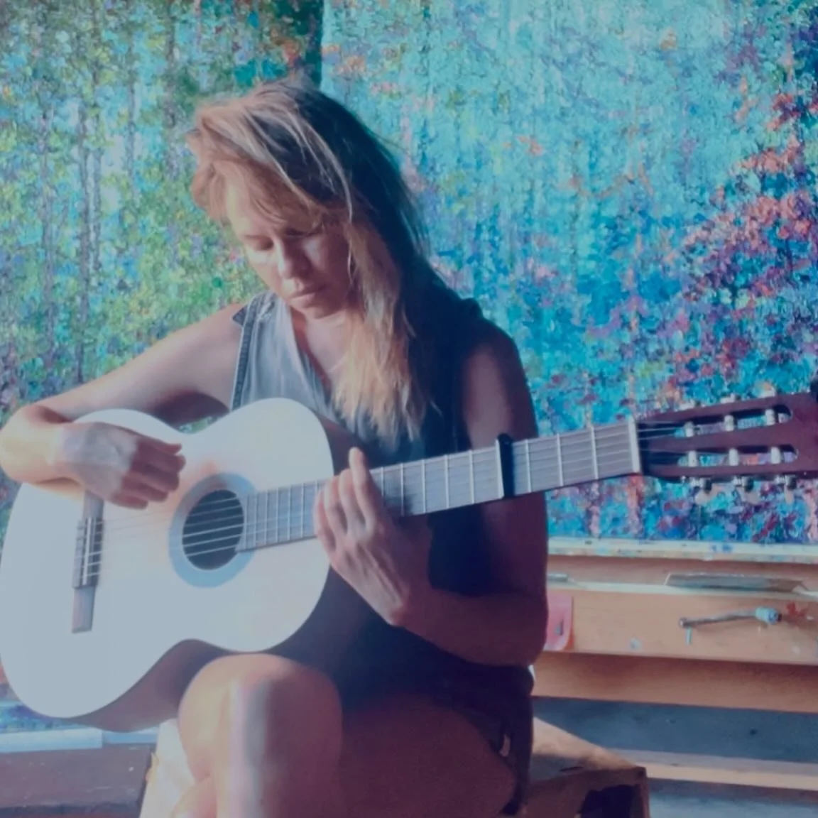 Glimpse into my Cape Town studio 🌿 #nessipenman #impastopainting #capetownart