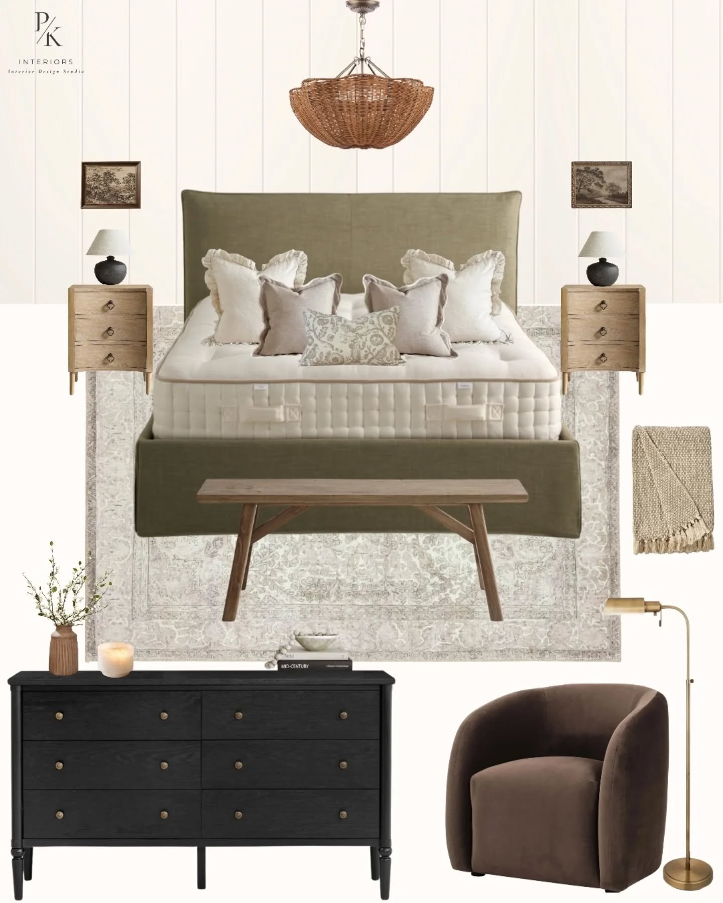Lots of bedroom designs happening behind the scenes lately, so I thought I&rsquo;d share a little moodboard inspiration here too.

This scheme explores soft neutrals layered with a few slightly deeper tones to create warmth and balance. Sometimes add