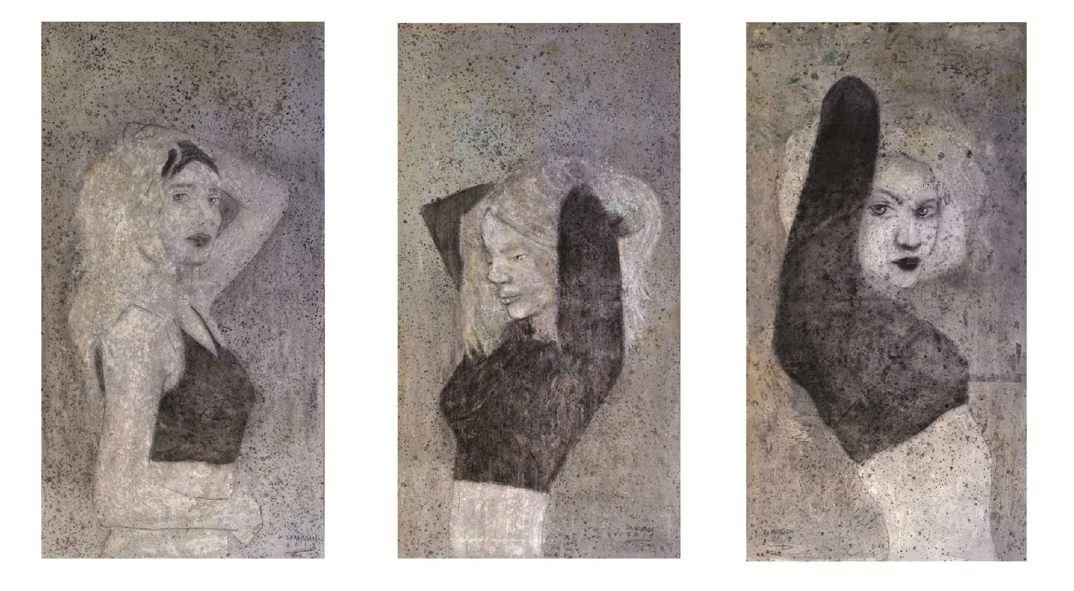 Untitled  
Mixed media on canvas  
180 x 90 cm (each)  
Price Upon Request