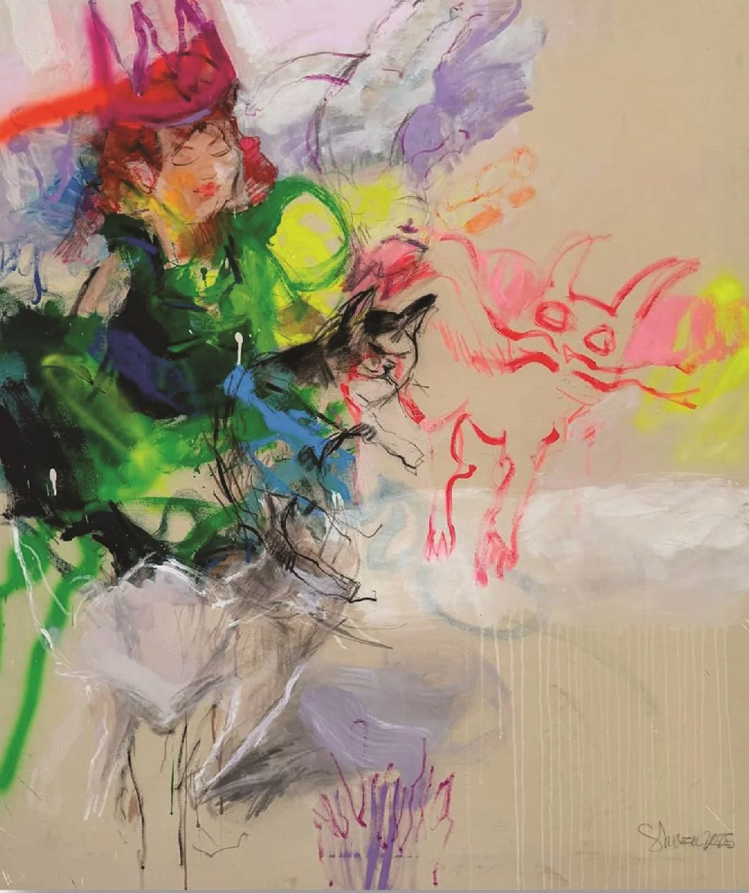 The Happy Prince  
Mixed media on canvas  
140 x 120 cm  
2025  
Price Upon Request