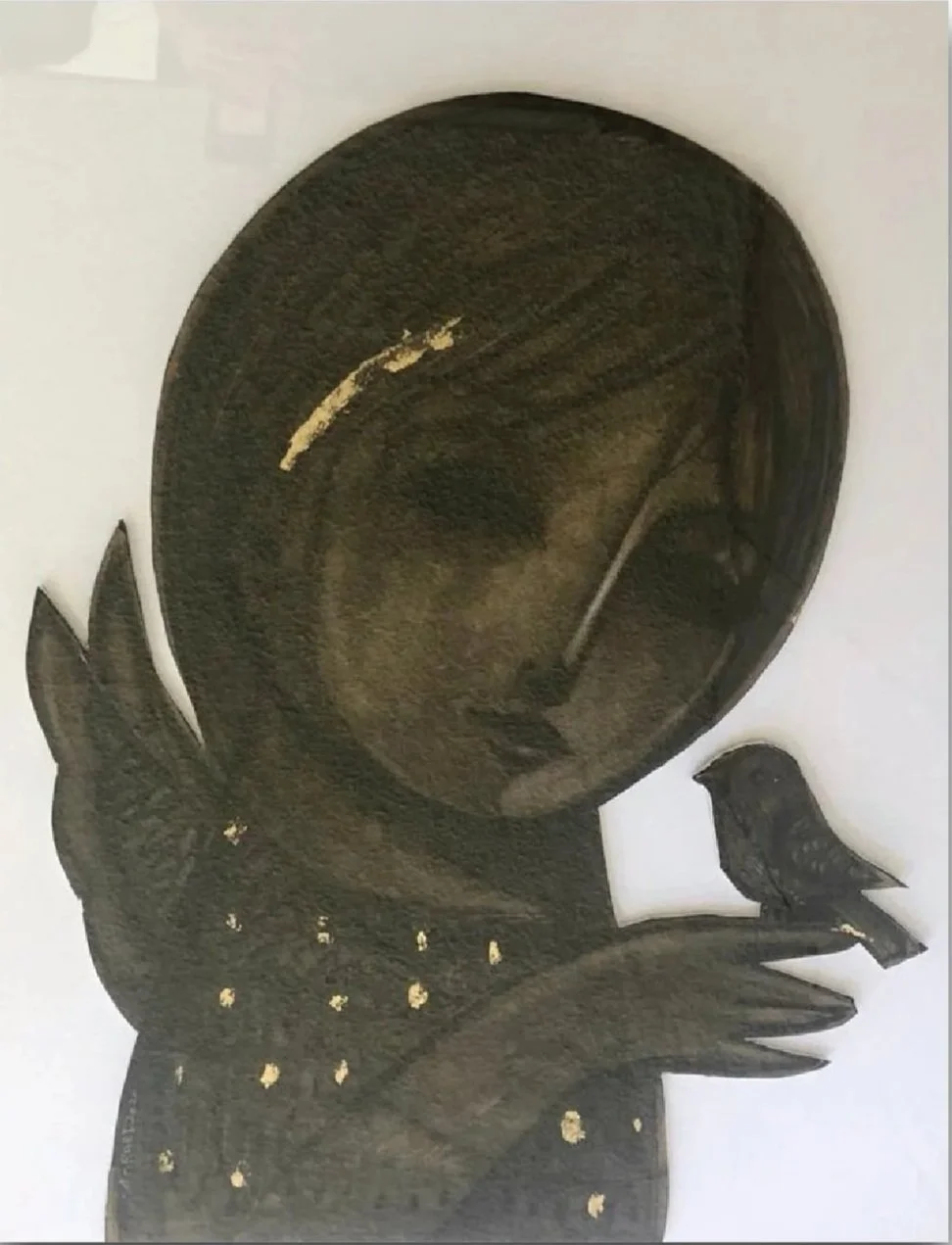 Untitled  
Charcoal and gold leaf on cardboard  
98 x 79 cm  
Price Upon Request