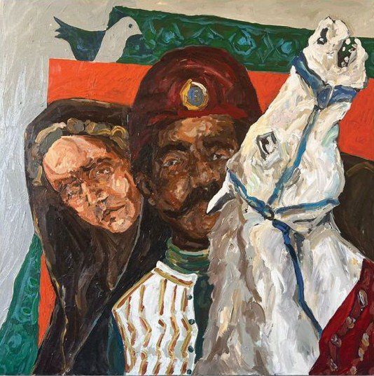 Series: Antar And Abla   
Acrylic on canvas  
100 x 100 cm 
2025  
$1800