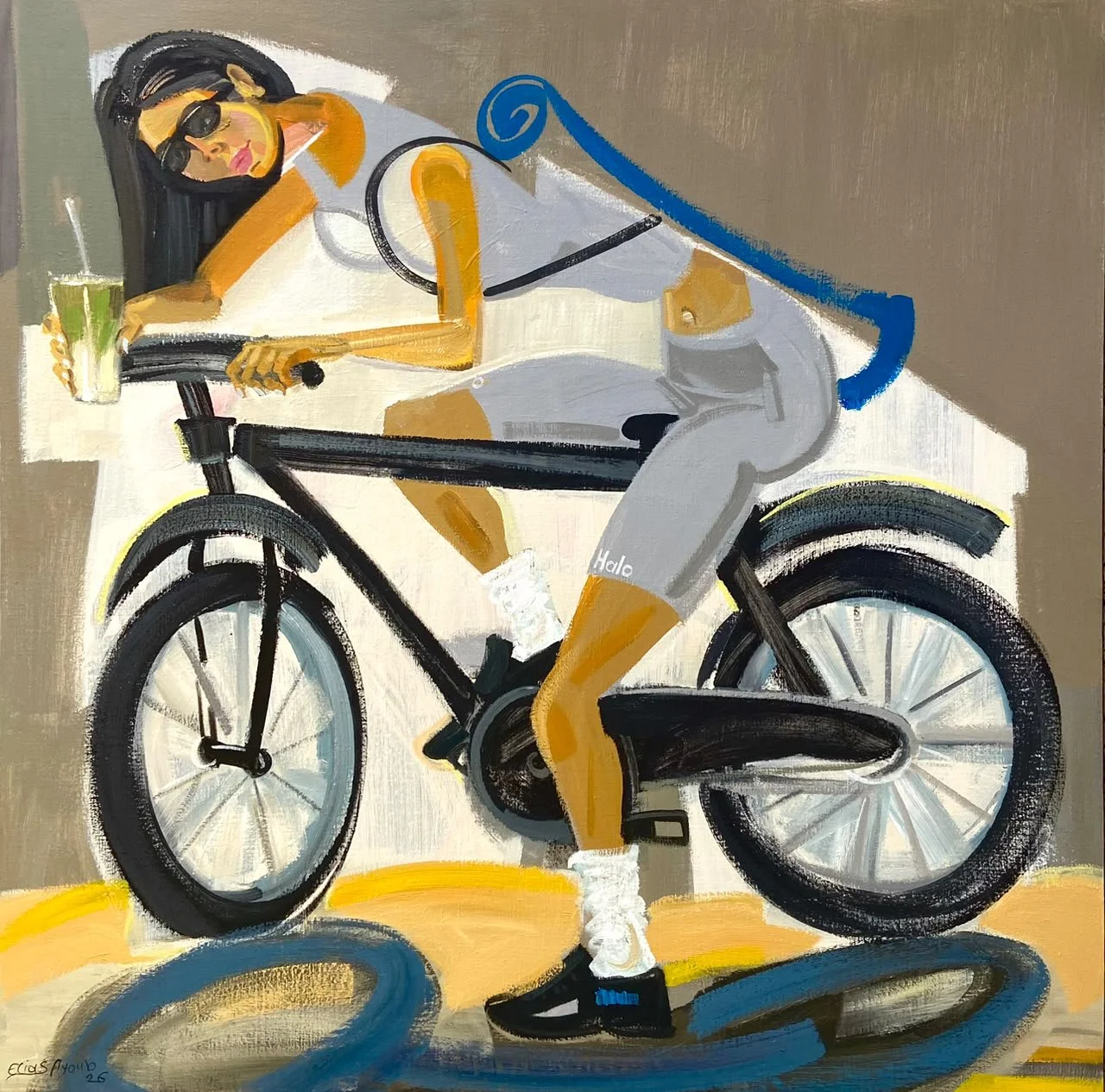Halo, Matcha, Pilates 
Acrylic on canvas  
125 x 125 cm  
2026  
$4000