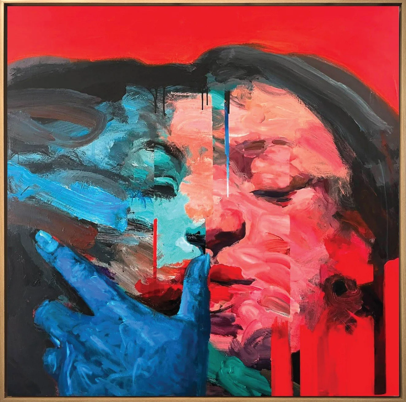A Kiss in Room No. 2 
Acrylic on canvas  
120 x 120 cm  
2026  
Price upon Request