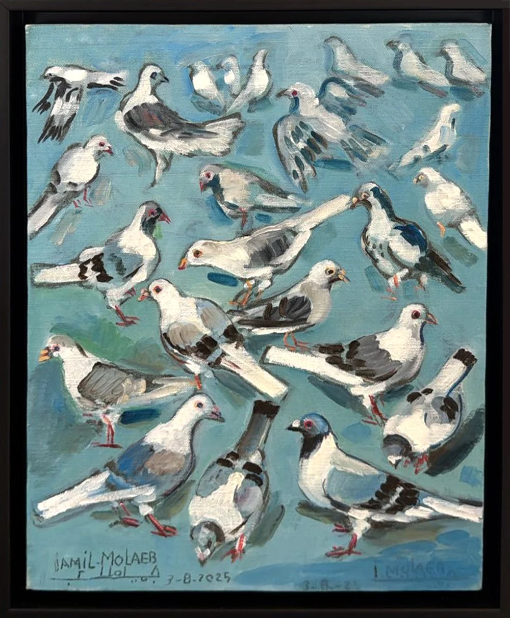 Pigeons  
Oil on canvas  
45 x 35 cm  
2025  
Price Upon Request