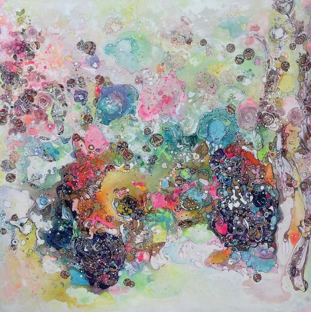 A Celebration of Colors  
Mixed media on canvas  
85 x 85 cm  
$ 2000