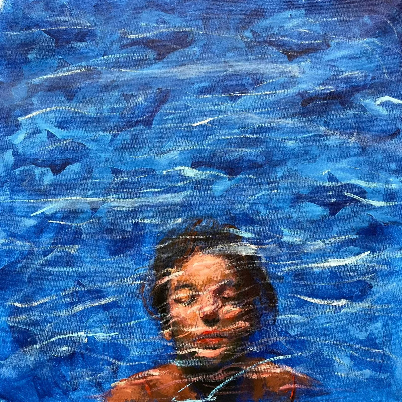 The Silence Below 
Acrylic on canvas  
90 x 90 cm  
2026  
Price Upon Request