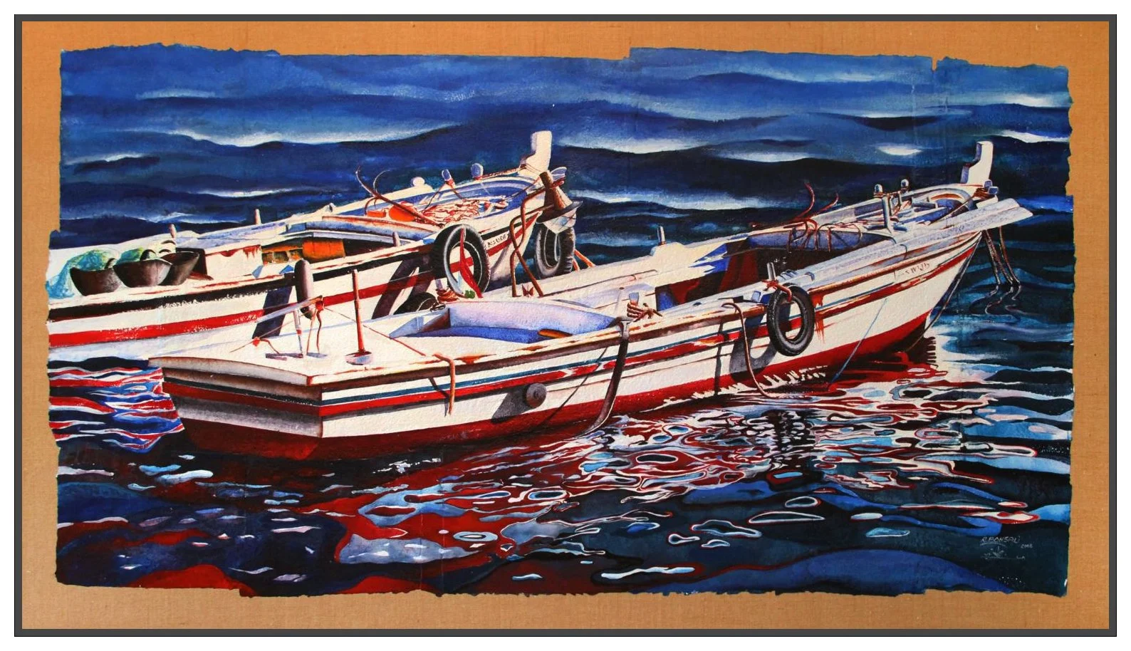 The Floating Twin  
watercolor on handmade paper, mounted on Jute  
145 x 220 cm  
$ 8500