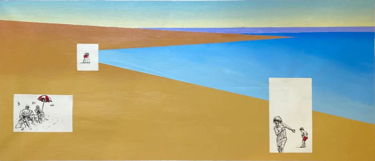 What Once Was  
Mixed media on canvas  
30 x 70 cm  
2026  
$500