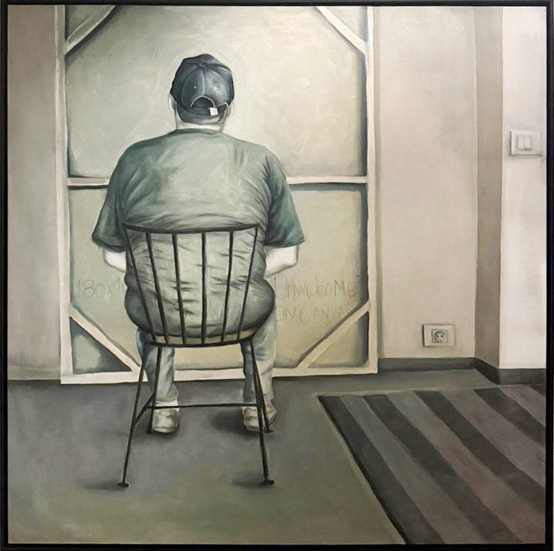 Unwelcome #06  
Oil on canvas 
140 x 140 cm  
Price Upon Request