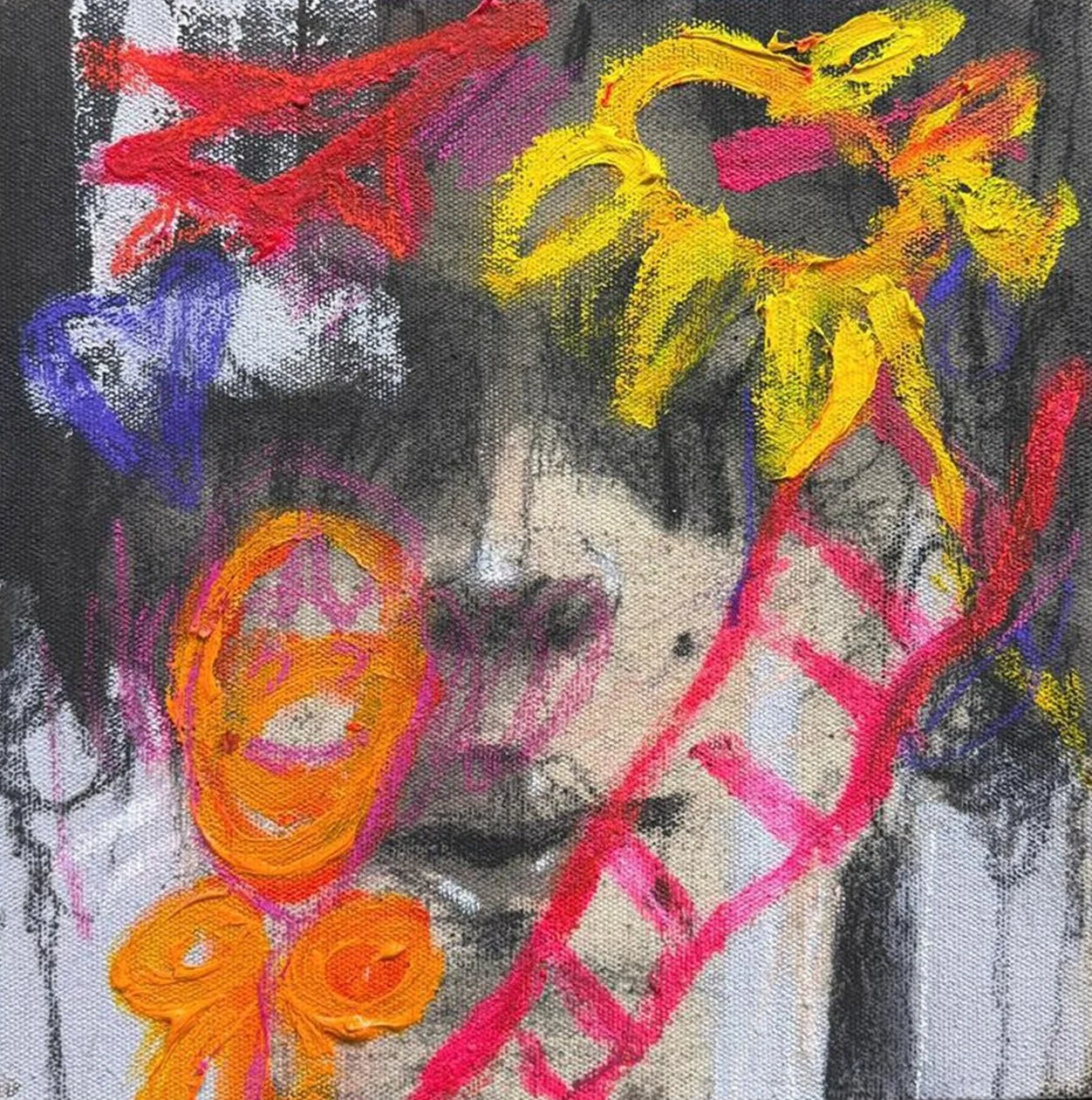 The Happy Prince  
Mixed media on canvas  
30 x 30 cm  
2026  
Price Upon Request