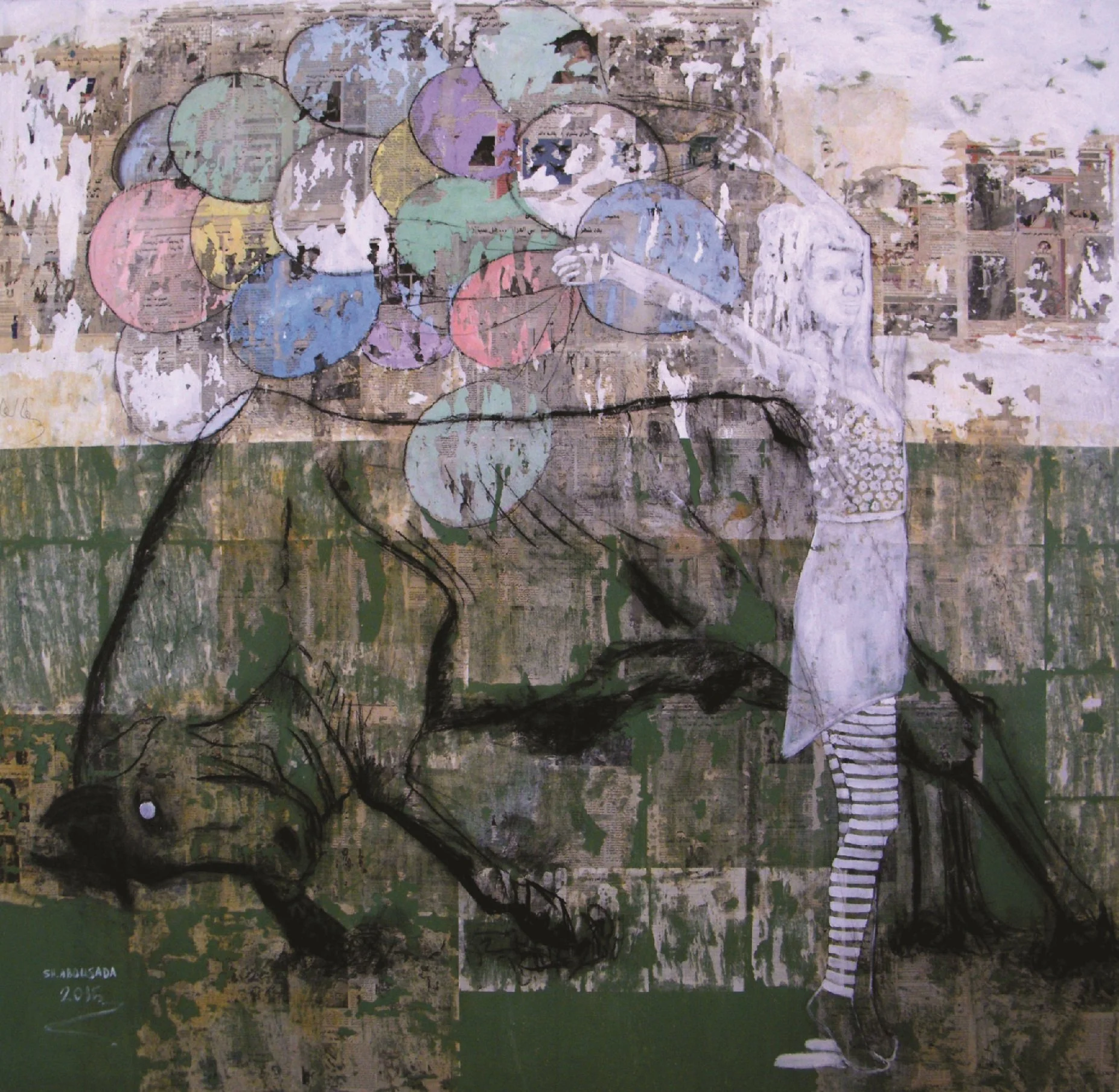 Untitled  
Mixed media on canvas  
200 x 200 cm  
Price Upon Request