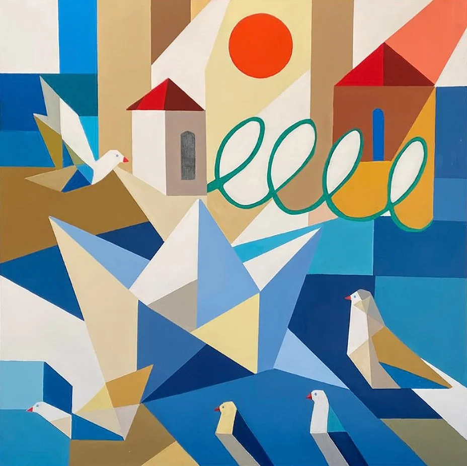Beirut in Blue 
Acrylic on canvas  
100 x 100 cm  
2026  
SOLD
