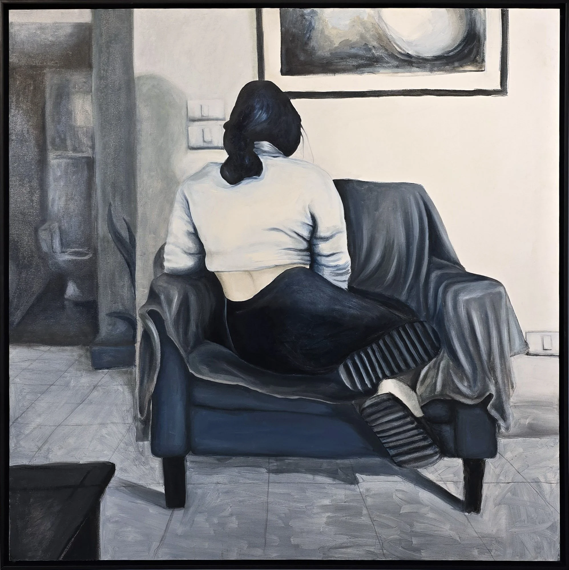 Unwelcome #01  
Oil on canvas 
130 x 130 cm  
Price Upon Request