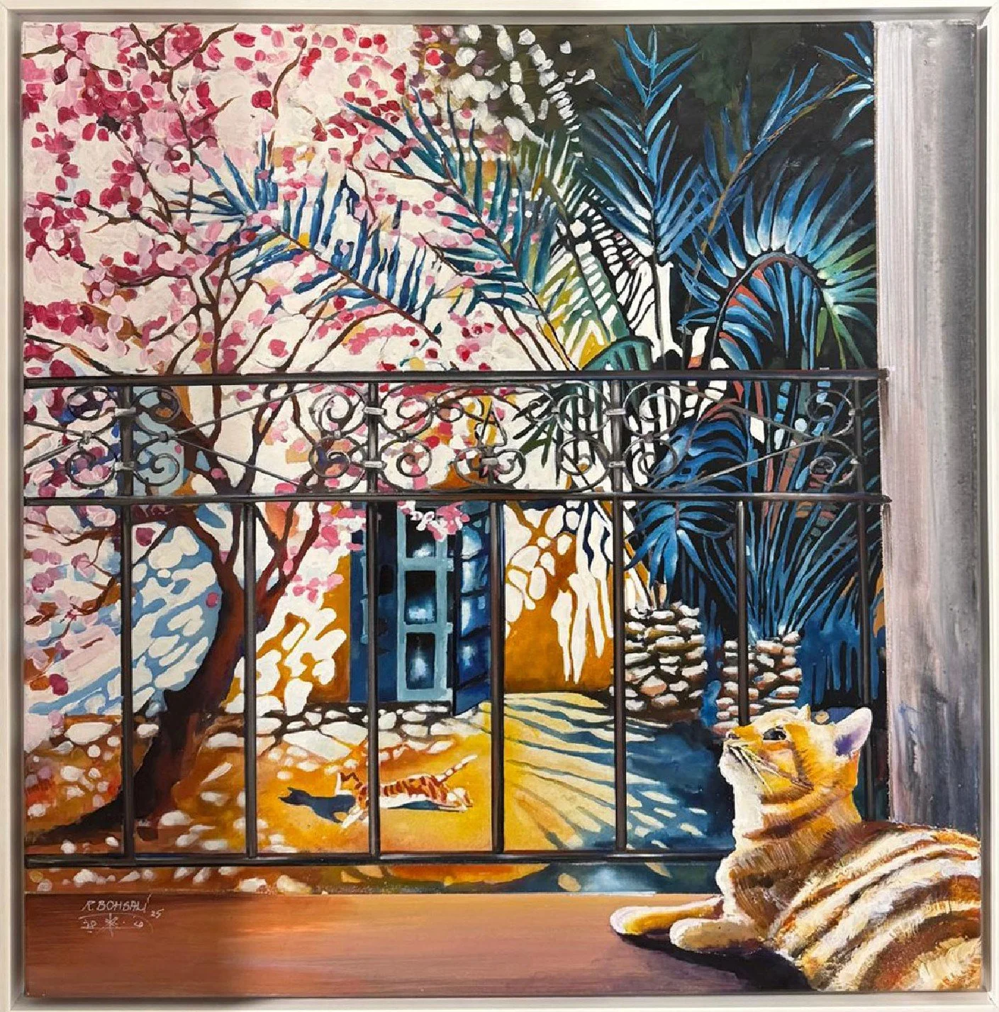 On the Balcony   
Acrylic on canvas 
77  x 77 cm  
2025  
$ 1250