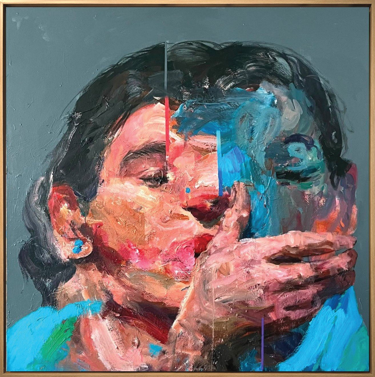 A Kiss in Room No. 1 
Acrylic on canvas  
130 x 130 cm  
2026  
Price upon Request