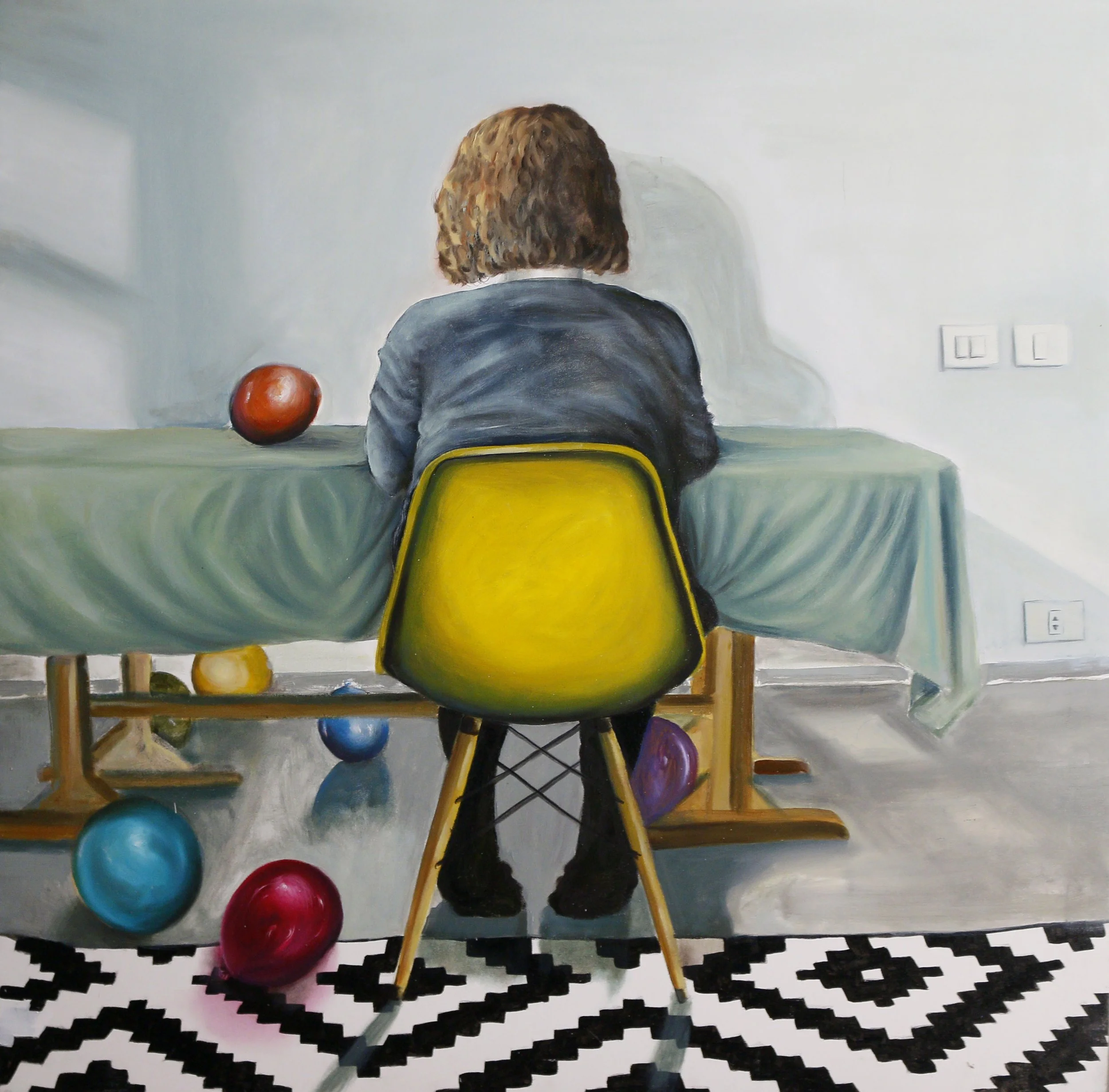 Unwelcome #16  
Oil on canvas 
130 x 130 cm  
Price Upon Request