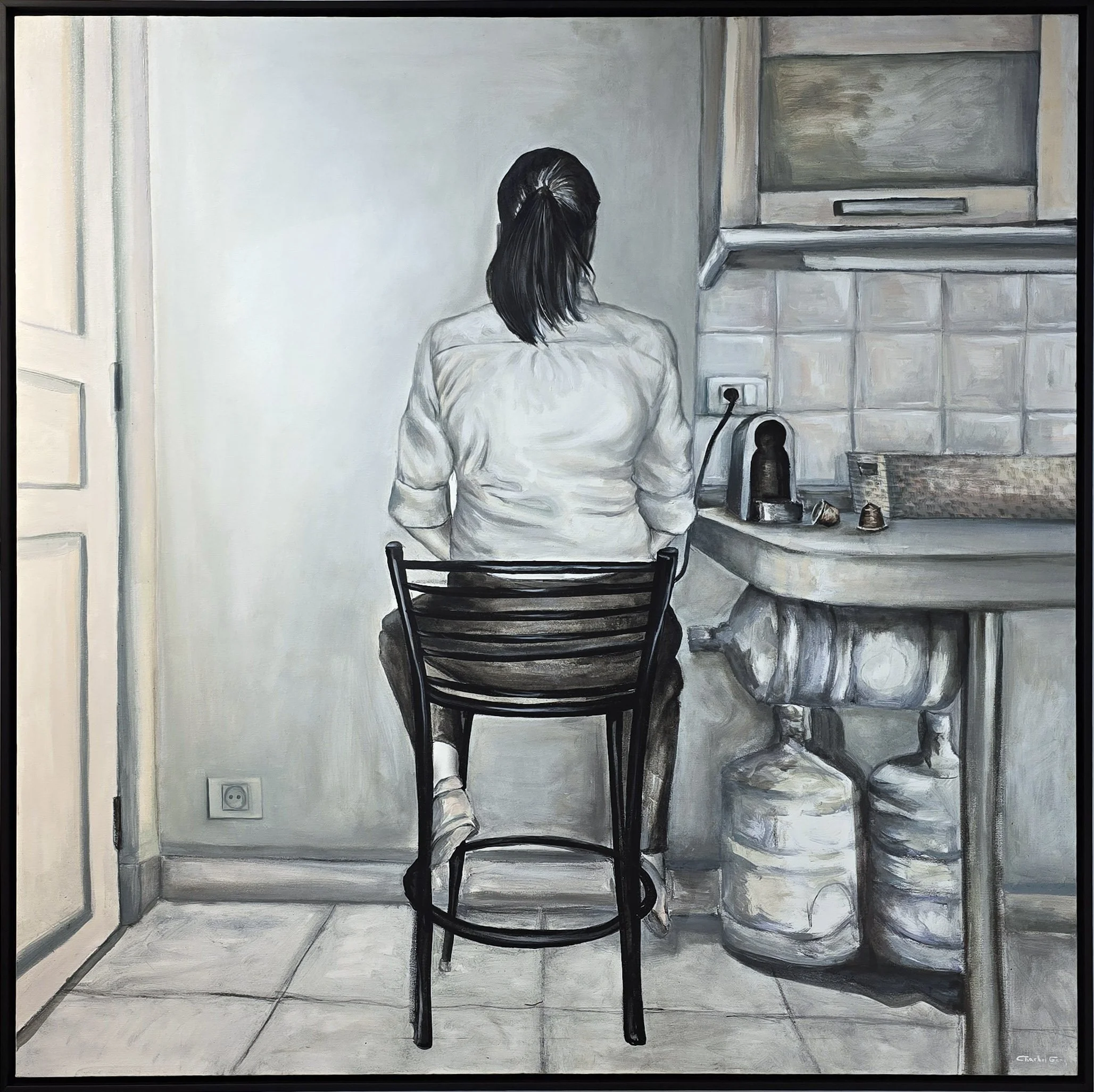 Unwelcome #05  
Oil on canvas 
130 x 130 cm  
Price Upon Request