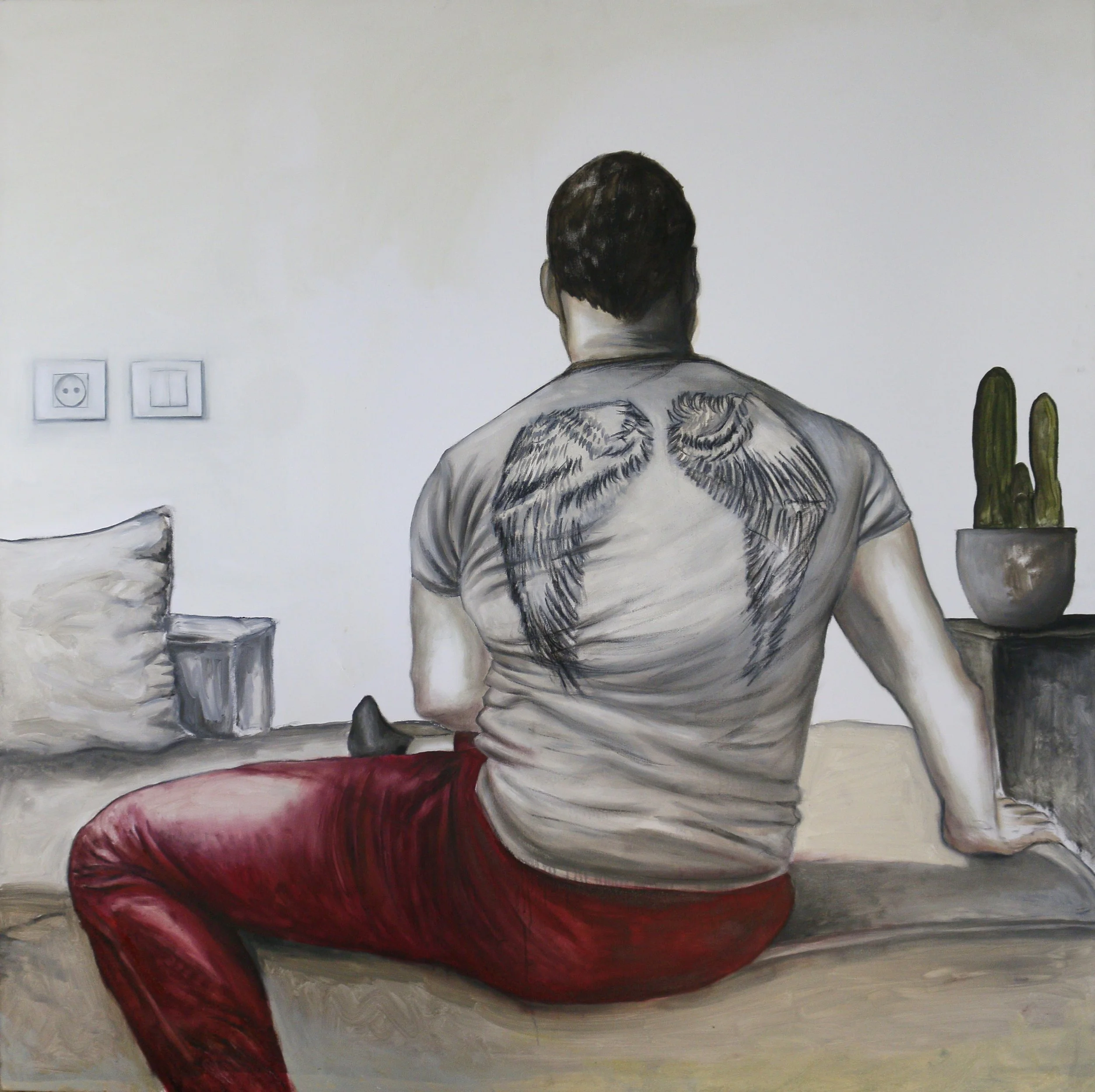 Unwelcome #20  
Oil on canvas 
130 x 130 cm  
Price Upon Request