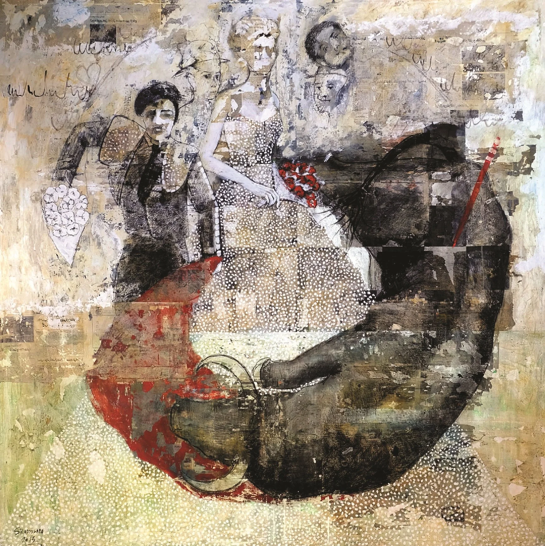 Untitled  
Mixed media on canvas  
200 x 200 cm  
Price Upon Request