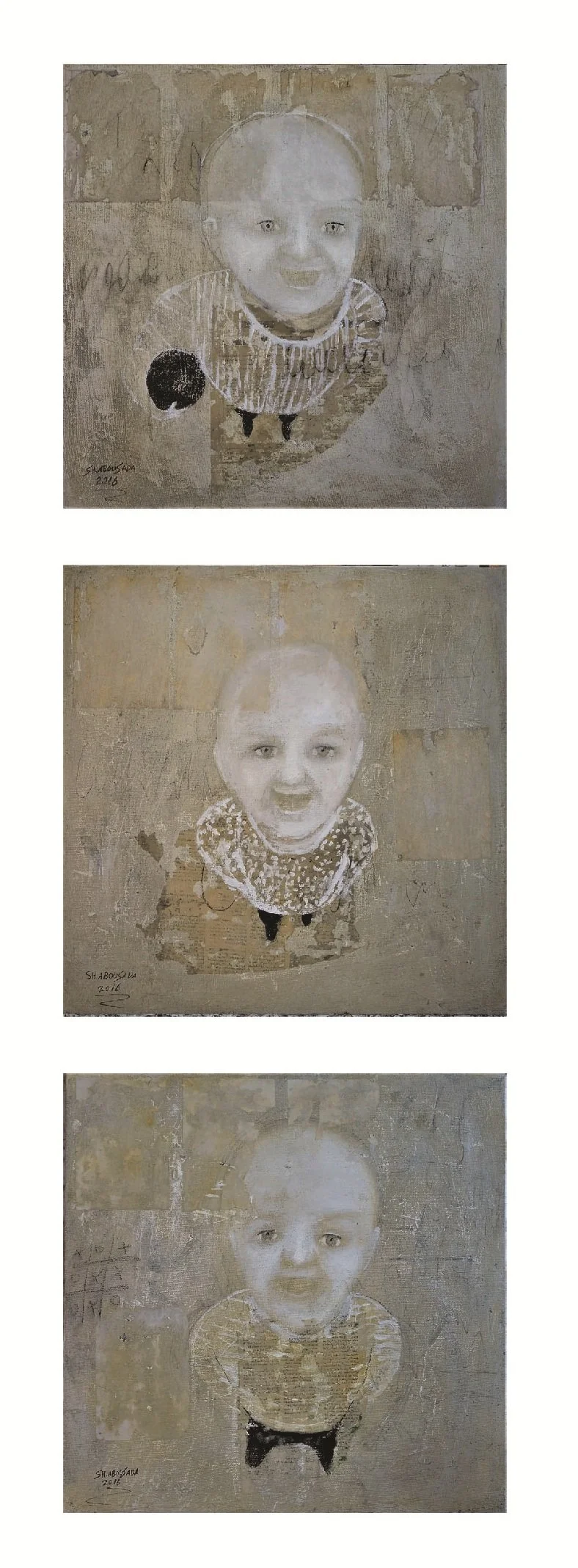 Untitled  
Mixed media on canvas  
50 x 50 cm (each)  
2016  
Price Upon Request